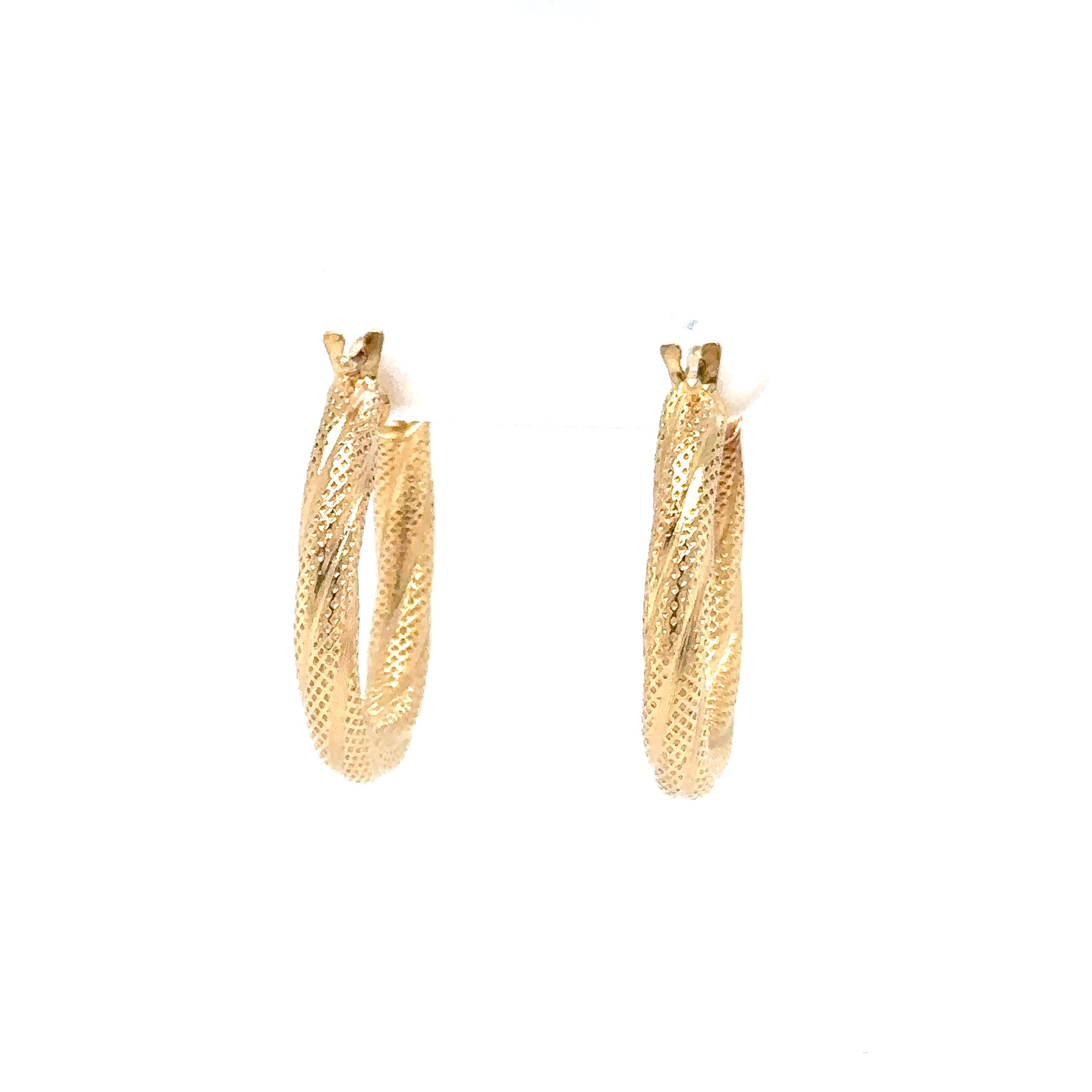 14K Solid Gold Hoop Earrings Gold Earrings Gold Hoops Vintage Earrings Estate Earrings Estate Jewelry Vintage Jewellery Textured Gold