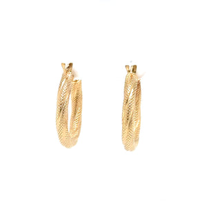 14K Solid Gold Hoop Earrings Gold Earrings Gold Hoops Vintage Earrings Estate Earrings Estate Jewelry Vintage Jewellery Textured Gold