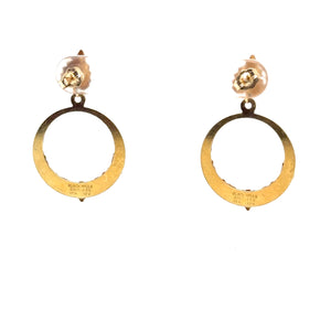 Black Hills Gold Earrings 10K Gold Dangle Drop Circle Earrings Tri-Color Earrings South Dakota Earrings Vintage Estate Earrings Hoops