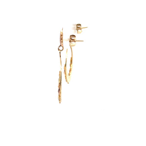 Black Hills Gold Earrings 10K Gold Dangle Drop Circle Earrings Tri-Color Earrings South Dakota Earrings Vintage Estate Earrings Hoops