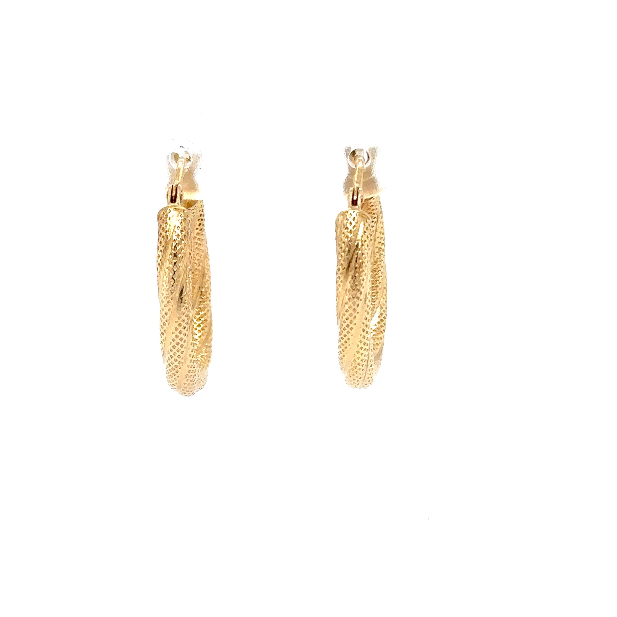 14K Solid Gold Hoop Earrings Gold Earrings Gold Hoops Vintage Earrings Estate Earrings Estate Jewelry Vintage Jewellery Textured Gold