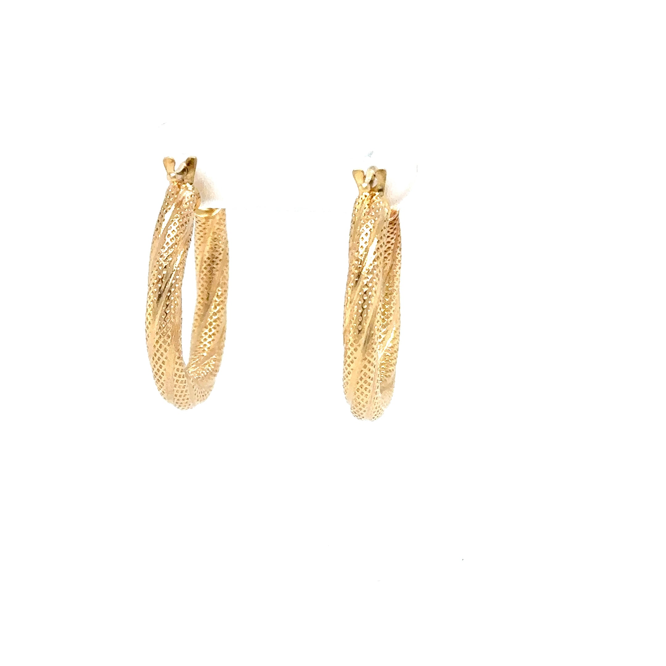 14K Solid Gold Hoop Earrings Gold Earrings Gold Hoops Vintage Earrings Estate Earrings Estate Jewelry Vintage Jewellery Textured Gold