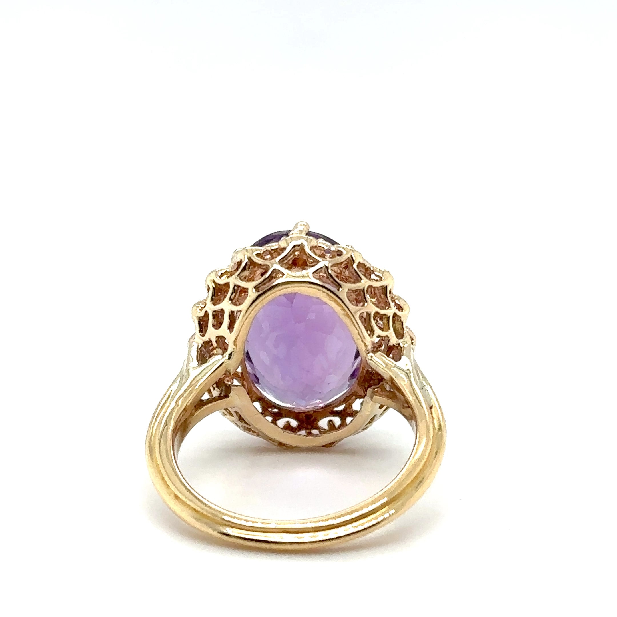 Natural Amethyst Ring 18K Solid Gold Ring 9.28ct Gemstone Ring Estate Statement Ring Cocktail Ring Purple Gemstone February Birthstone Ring