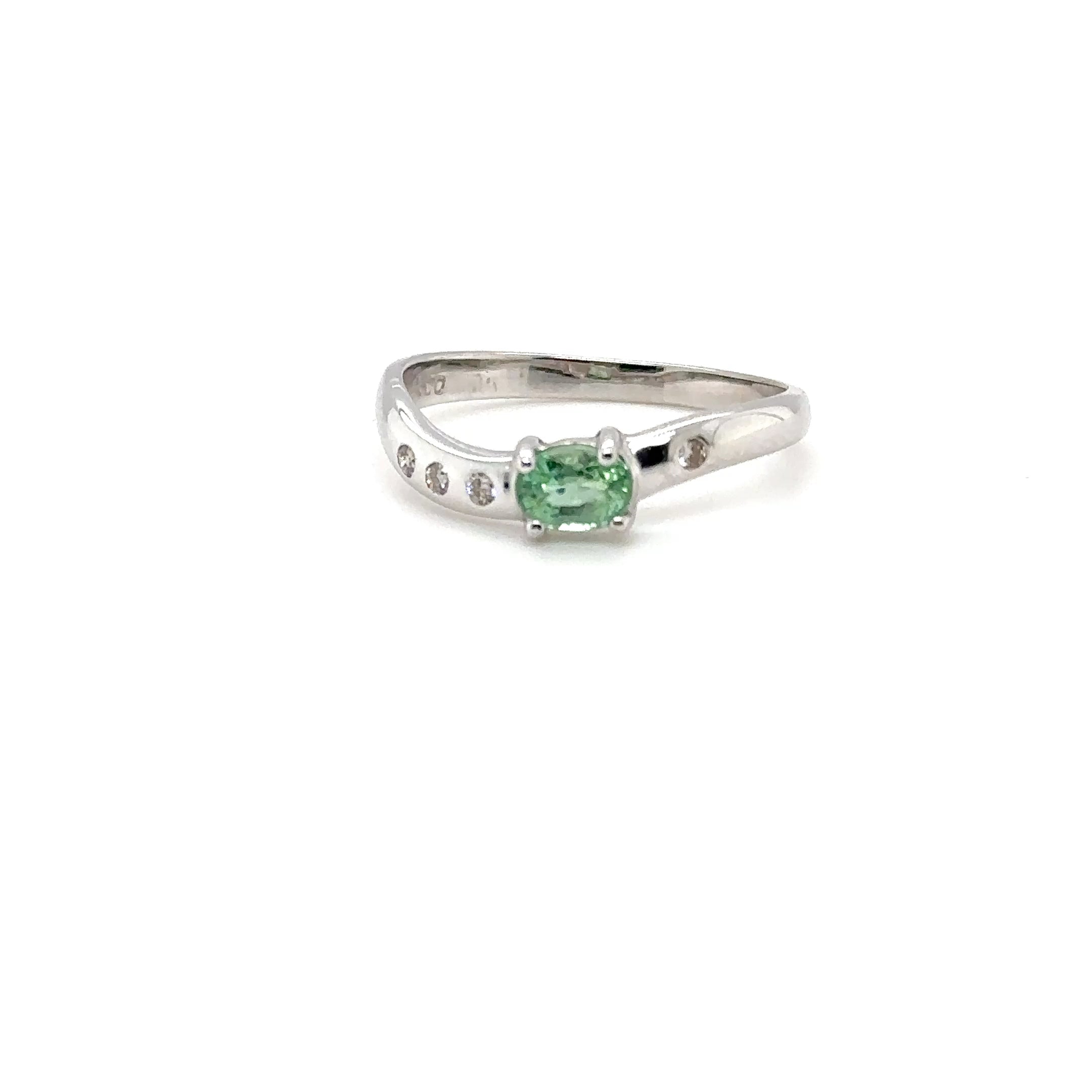 Natural Paraiba Tourmaline & Diamond Ring 14K White Gold .44tcw Gemstone Ring Promise Ring Birthstone Ring Ladies Ring Estate Ring Vintage