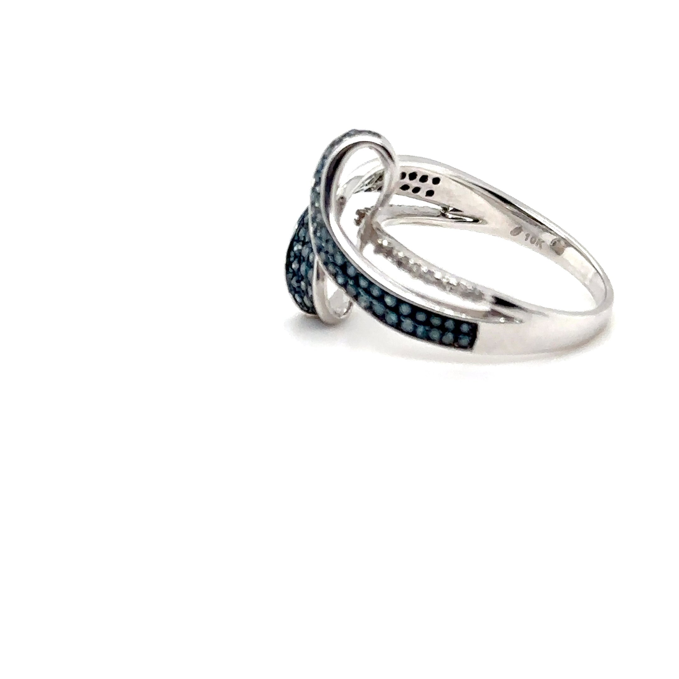 Fancy Blue Diamond Ring 10K White Gold .61tcw Gemstone Ring Cluster Ring Multistone Ring Blue Ring April Birthstone Statement Ring