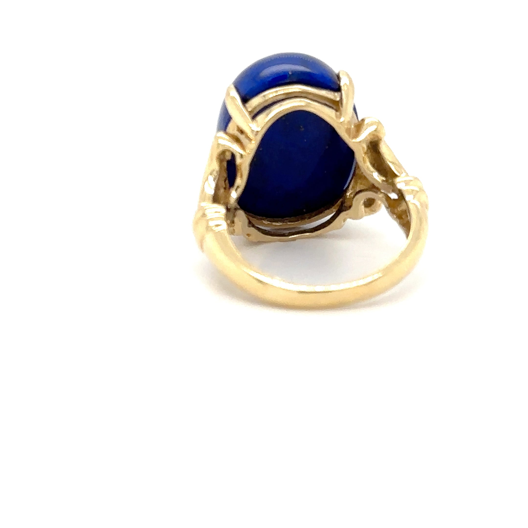 Natural Lapis Lazuli Ring 14K Solid Gold Solitaire Ring Gemstone Ring Blue Ring Cocktail Ring Ladies Ring Vintage Estate Jewelry