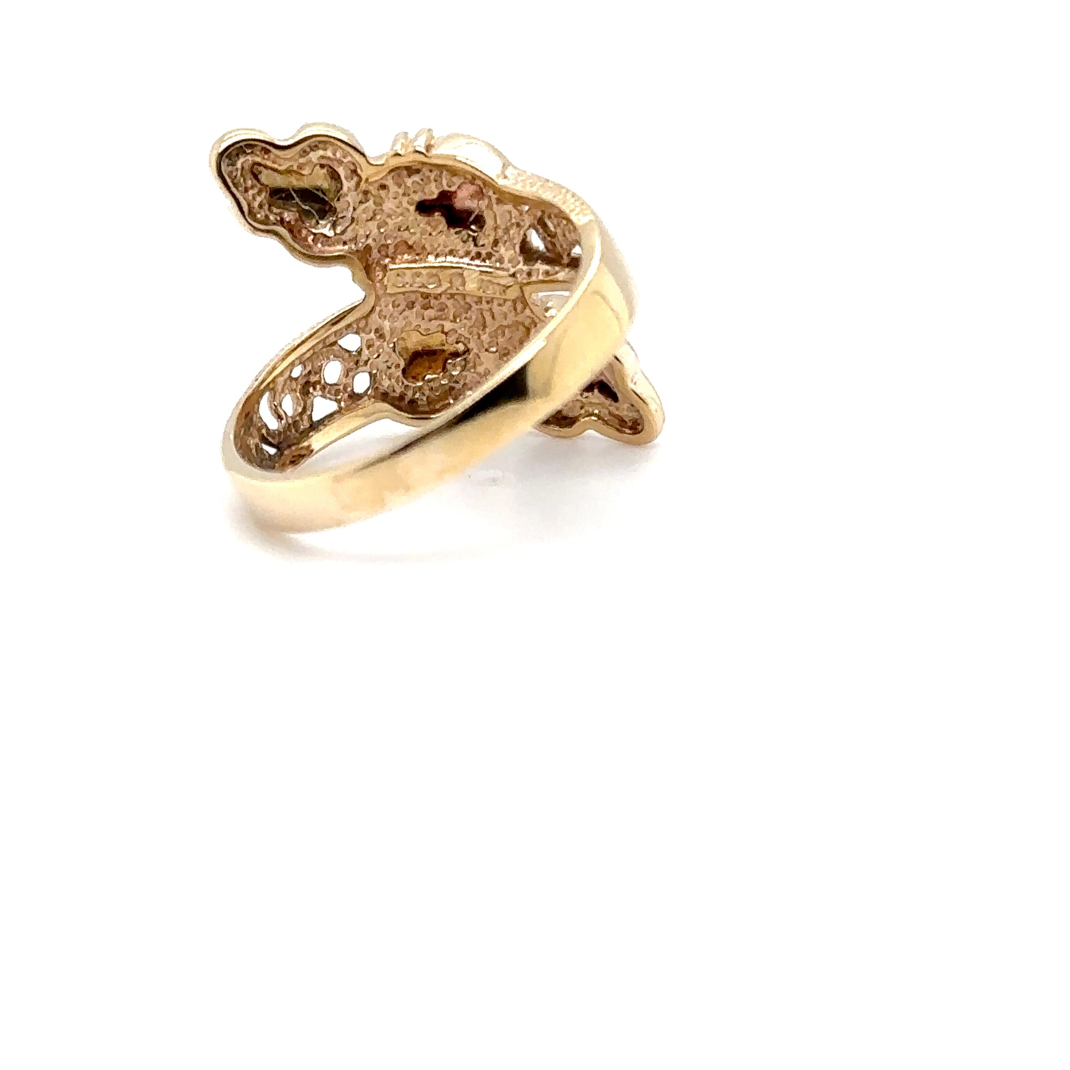 Black Hills Gold Ring 10K Solid Gold Leaf Vine Nature Ring Boho South Dakota