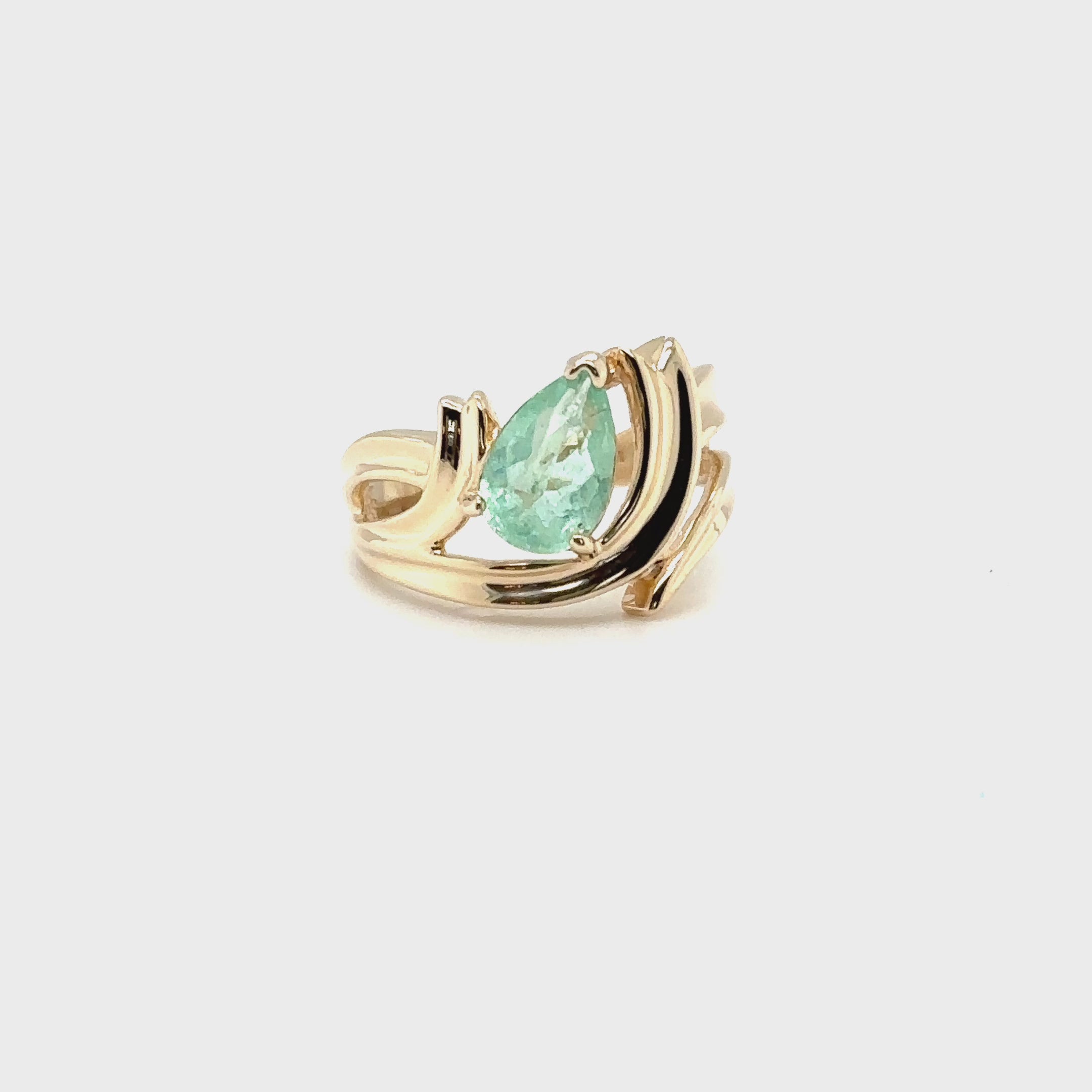Natural Paraiba Tourmaline Ring 14K Solid Gold 1.14ct Solitaire Gemstone Estate Jewelry Vintage Engagement Statement Ladies Green Birthstone
