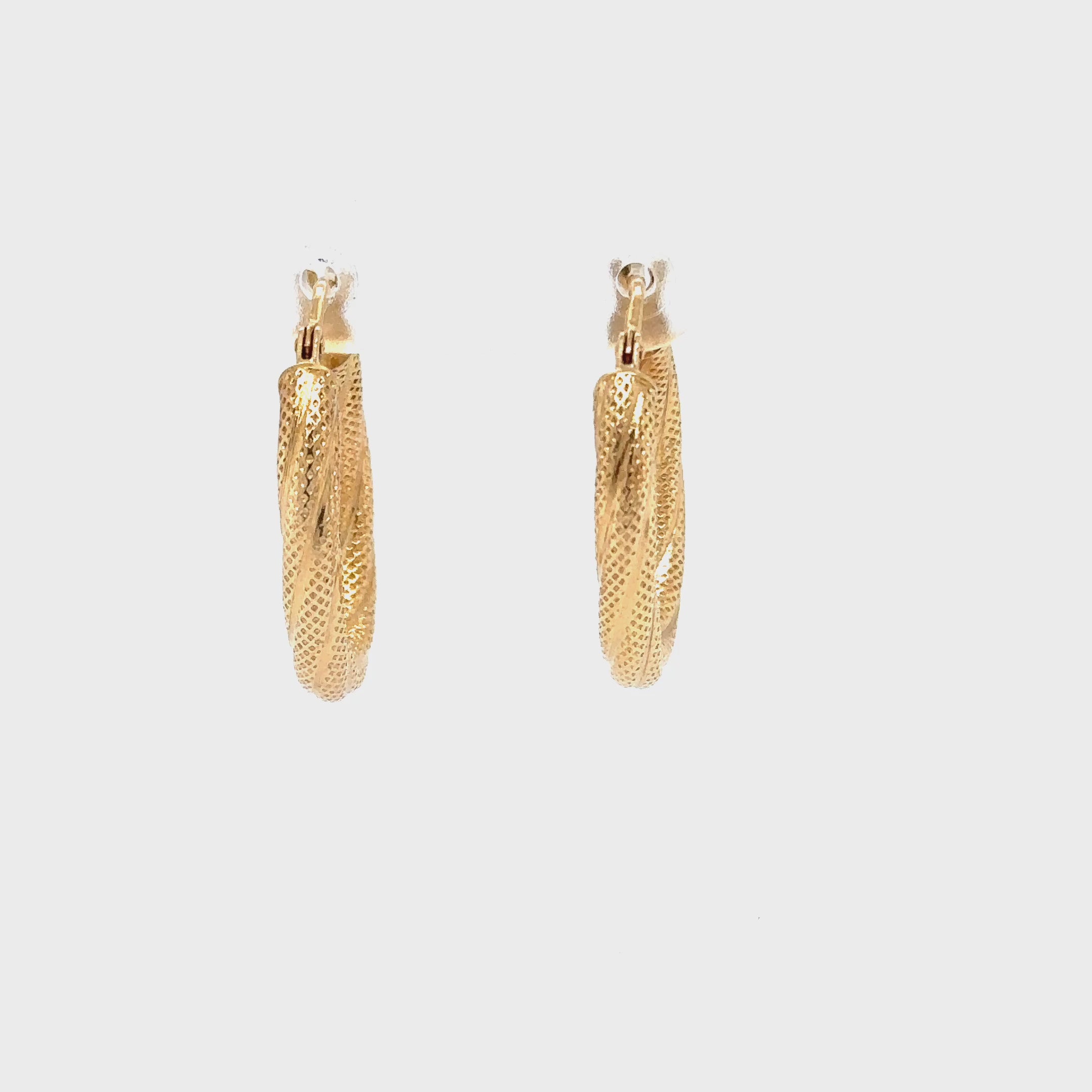 14K Solid Gold Hoop Earrings Gold Earrings Gold Hoops Vintage Earrings Estate Earrings Estate Jewelry Vintage Jewellery Textured Gold