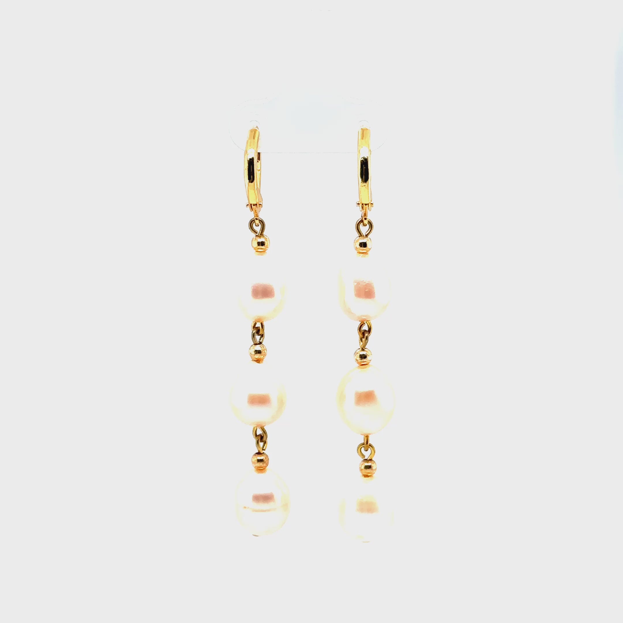 Natural Pink Pearl Earrings 14K Solid Gold Earrings Dangle Drop Earrings Statement Earrings Cocktail Earrings Vintage Estate Jewelry October