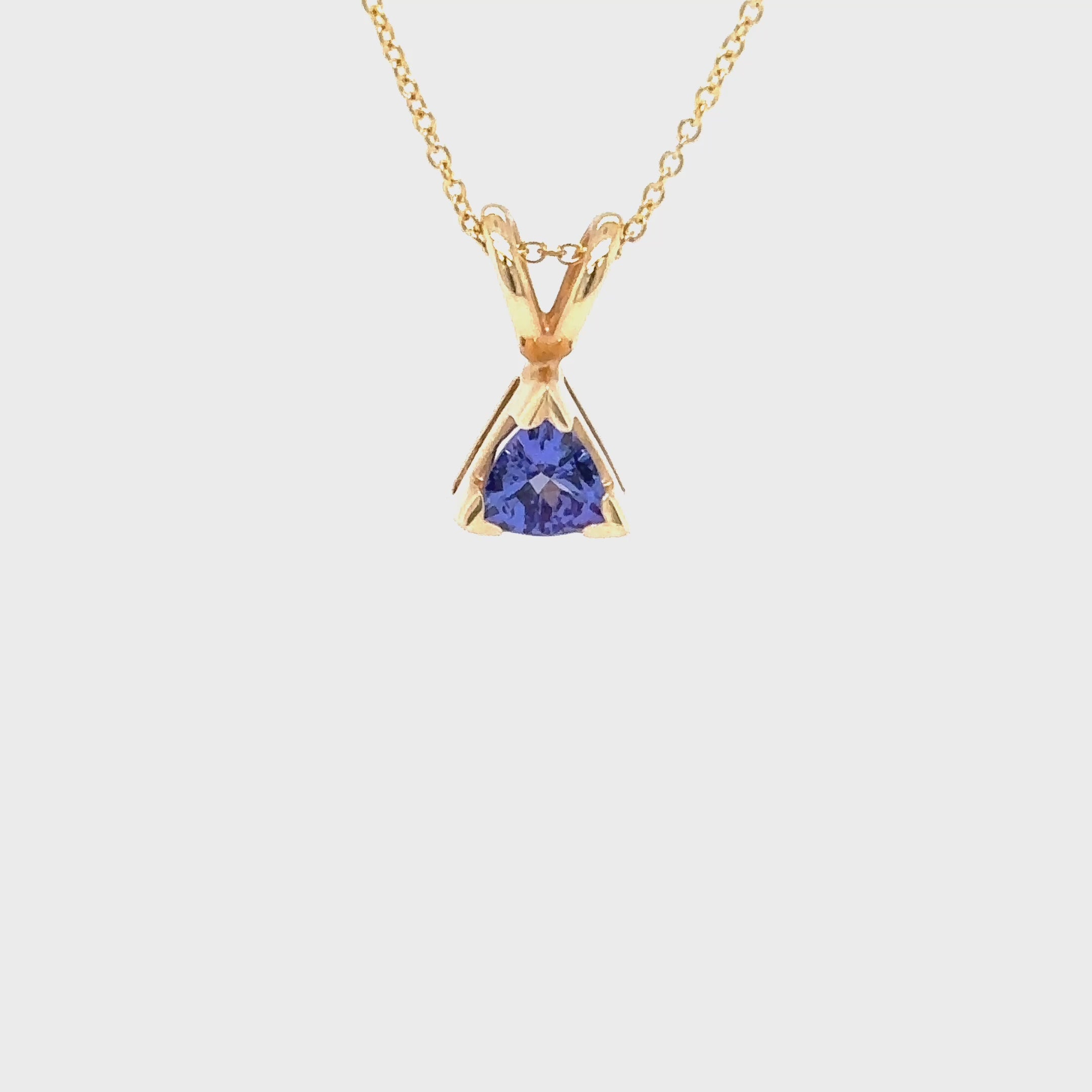 LeVian Natural Tanzanite Necklace 14K Solid Gold .72ct Pendant Necklace Solitaire Necklace Statement Necklace Designer Birthstone Necklace