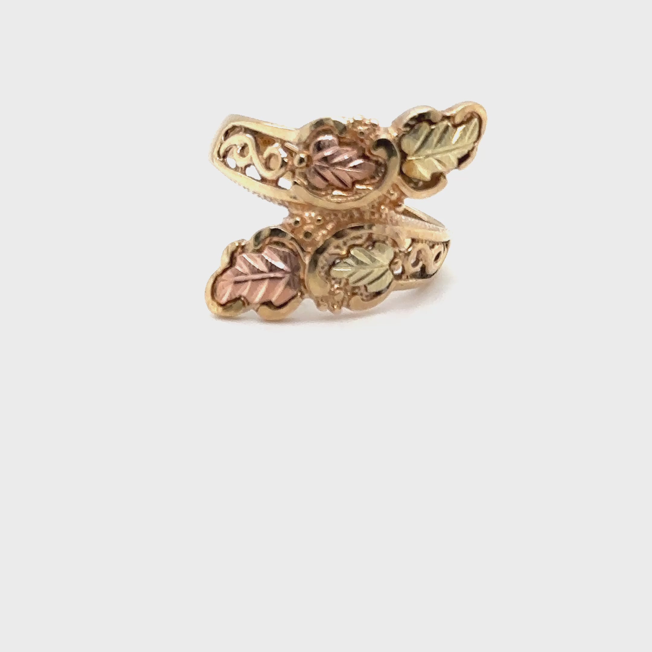 Black Hills Gold Ring 10K Solid Gold Leaf Vine Nature Ring Boho South Dakota