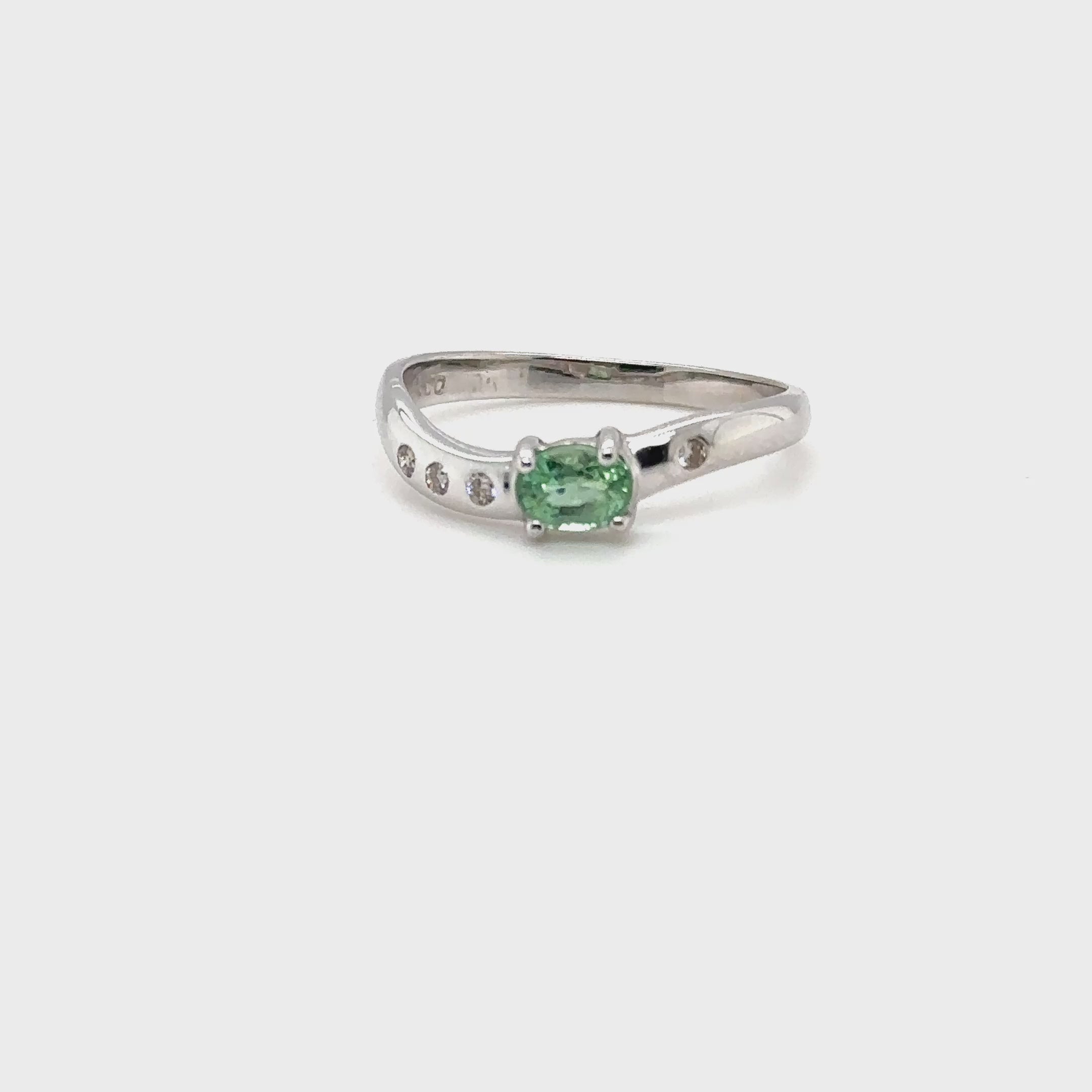 Natural Paraiba Tourmaline & Diamond Ring 14K White Gold .44tcw Gemstone Ring Promise Ring Birthstone Ring Ladies Ring Estate Ring Vintage