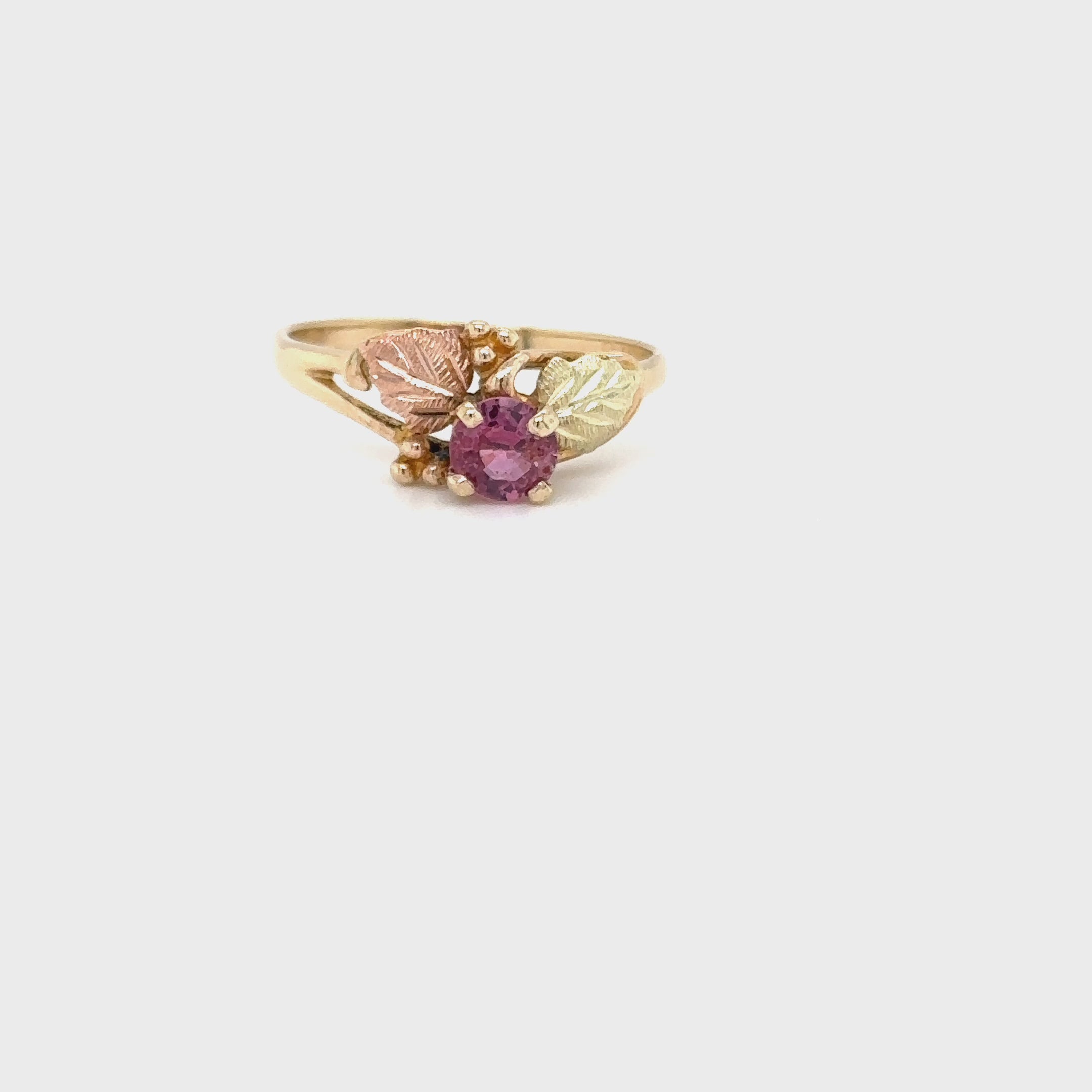 Natural Padparadscha Sapphire Ring 10K Solid Gold .50ct Black Hills Gold Ring Black Hills Dakota Ring Solitaire Ring Birthstone Ring Nature