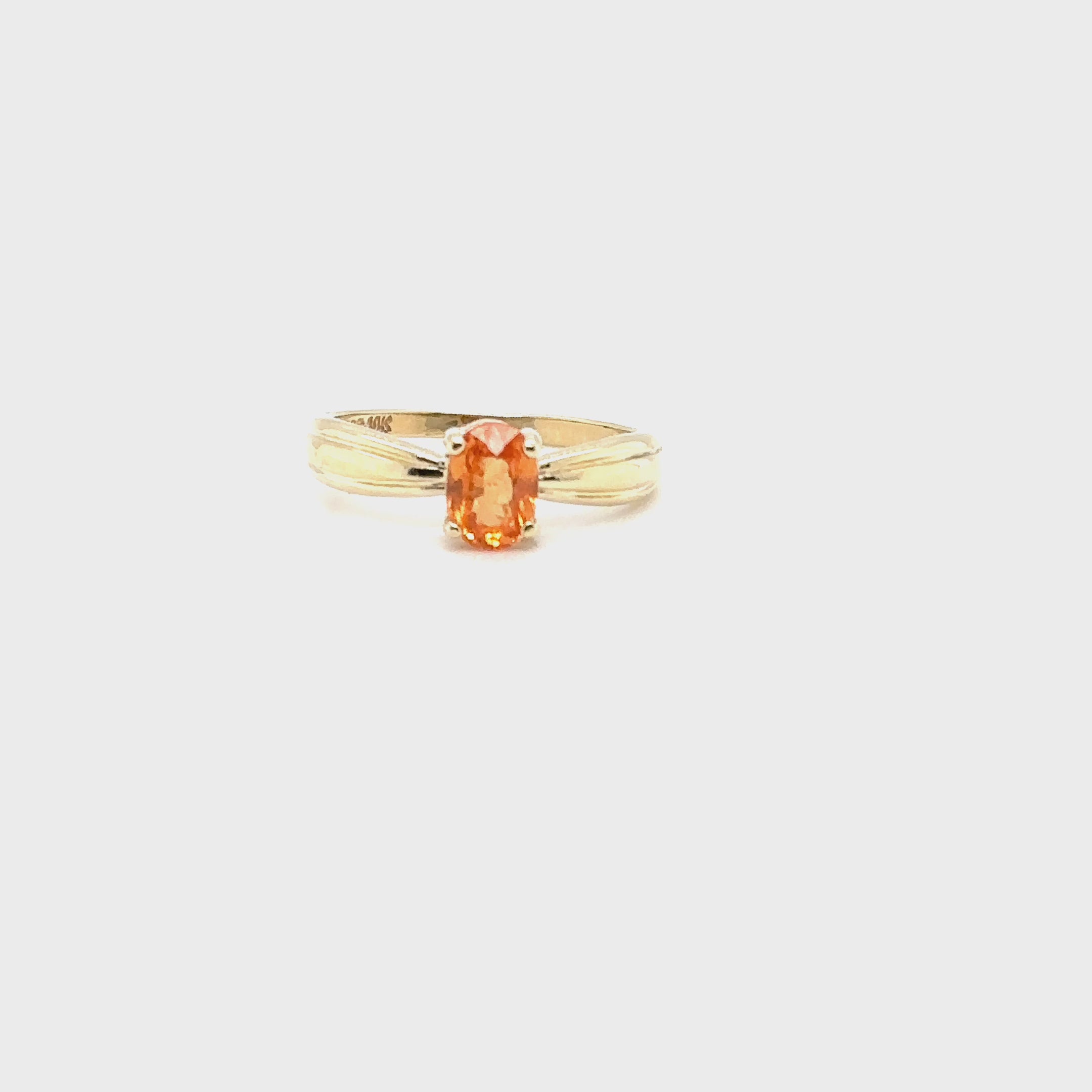 Natural Spessartine Garnet Ring 10K Solid Gold 1.04ct Solitaire Orange Ring Statement Ring Gemstone Ring Ladies Fine Birthstone Jewellery