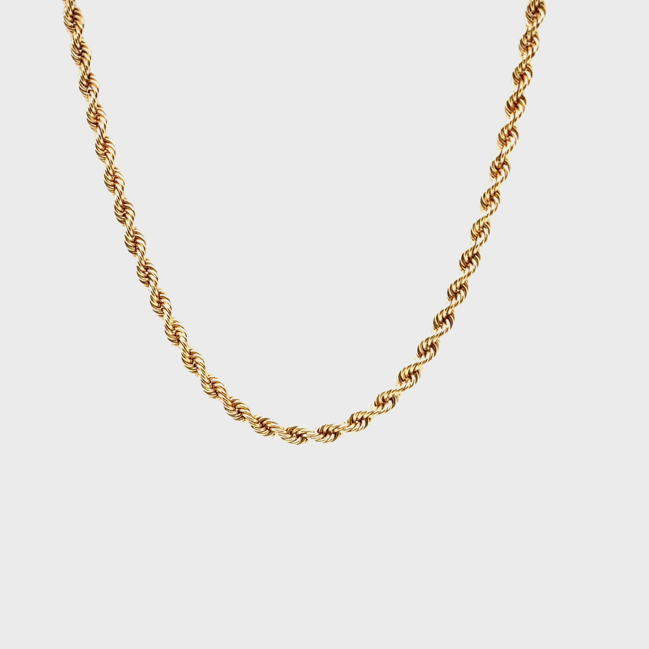 14K Solid Gold Twist-Rope Chain Necklace 18 2.75mm 13.0 Grams Gold Chain Gold Necklace Estate Necklace Vintage Necklace Fine Estate Jewelry