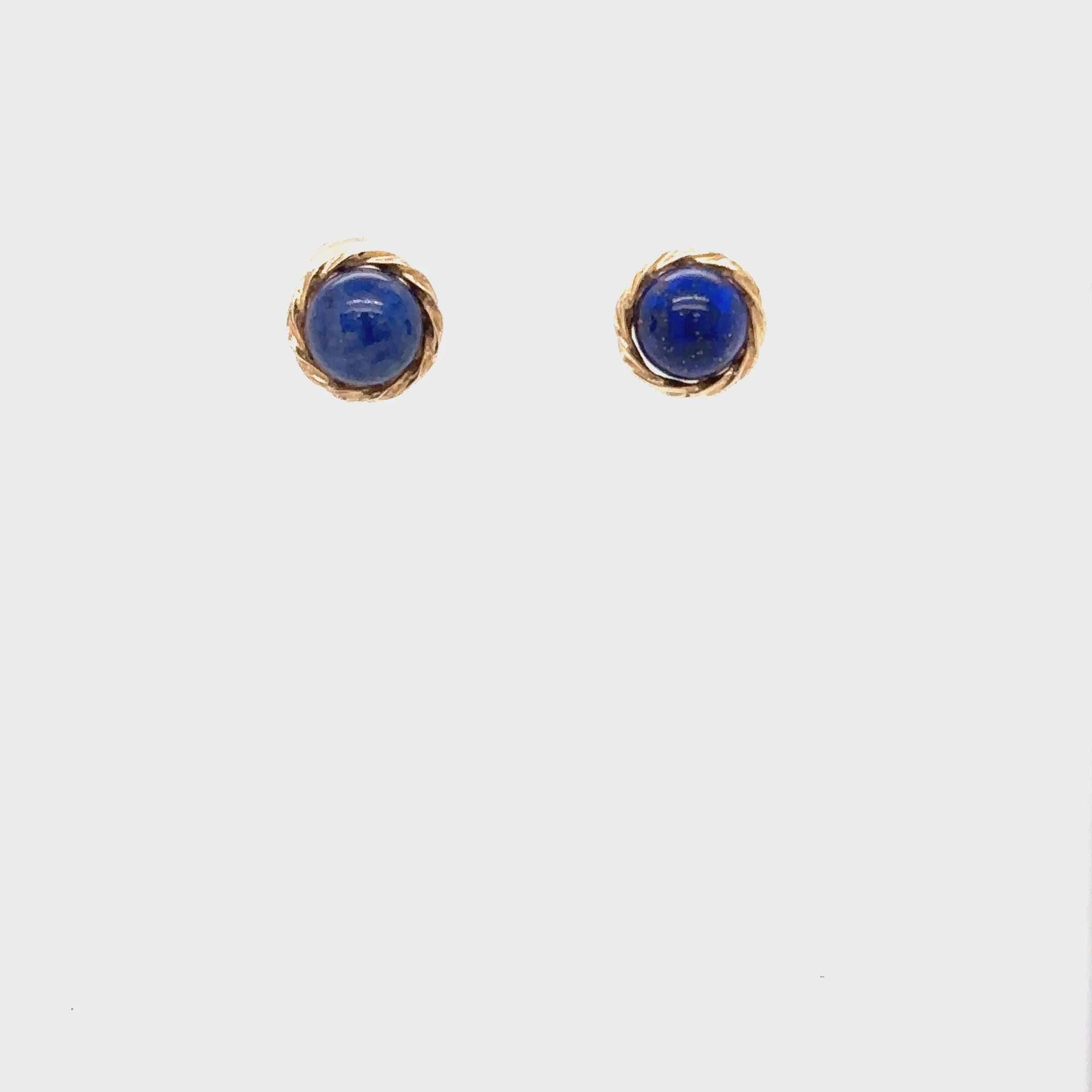 Natural Lapis Lazuli Earrings 14K Solid Gold Earrings Statement Earrings Vintage Earrings Stud Earrings Stud Earrings Fine Estate Earrings
