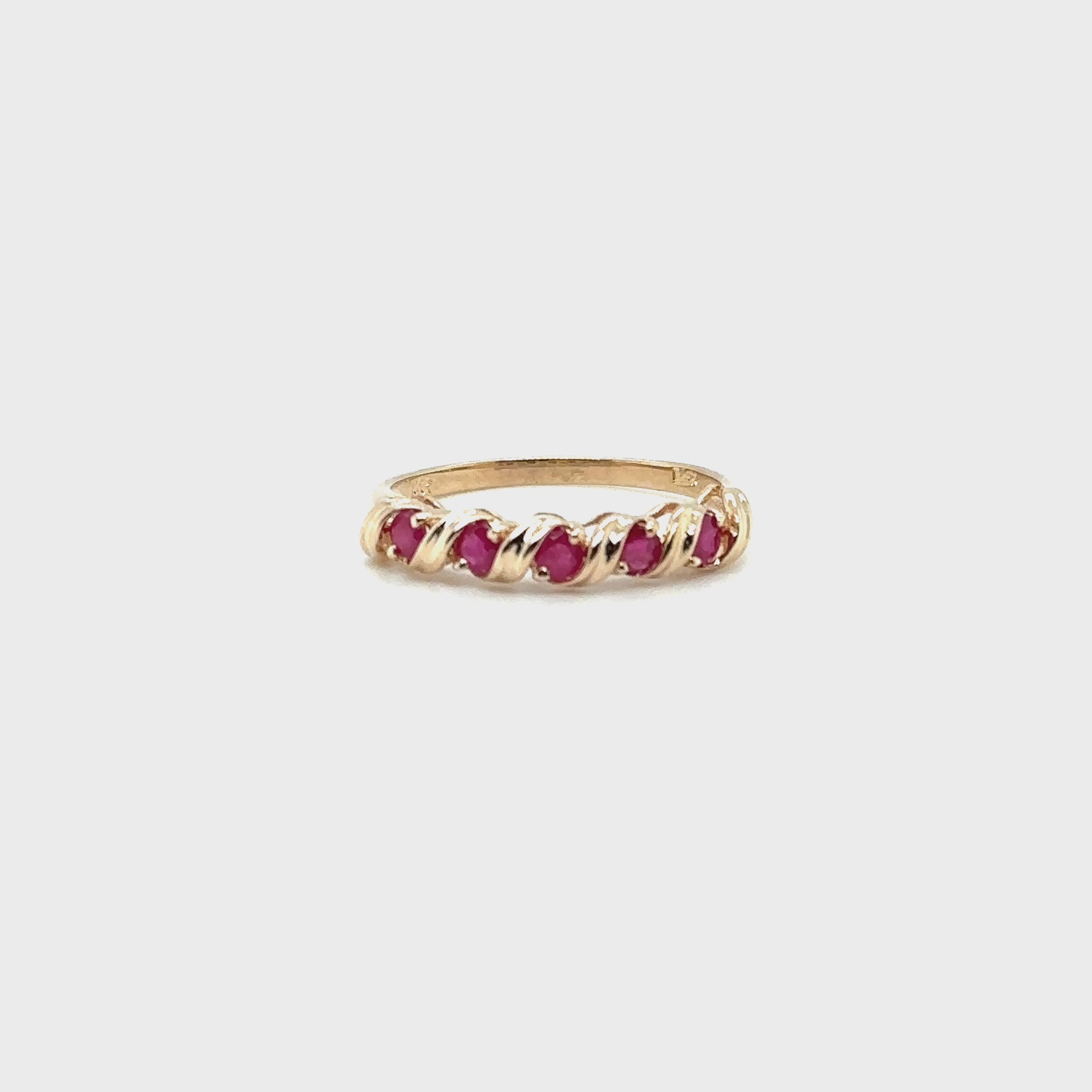 Natural Ruby Ring 14K Solid Gold .35tcw Ruby Band July Birthstone Red Gemstone Ring Engagement Ring Vintage Womens Ring Wedding Band Estate