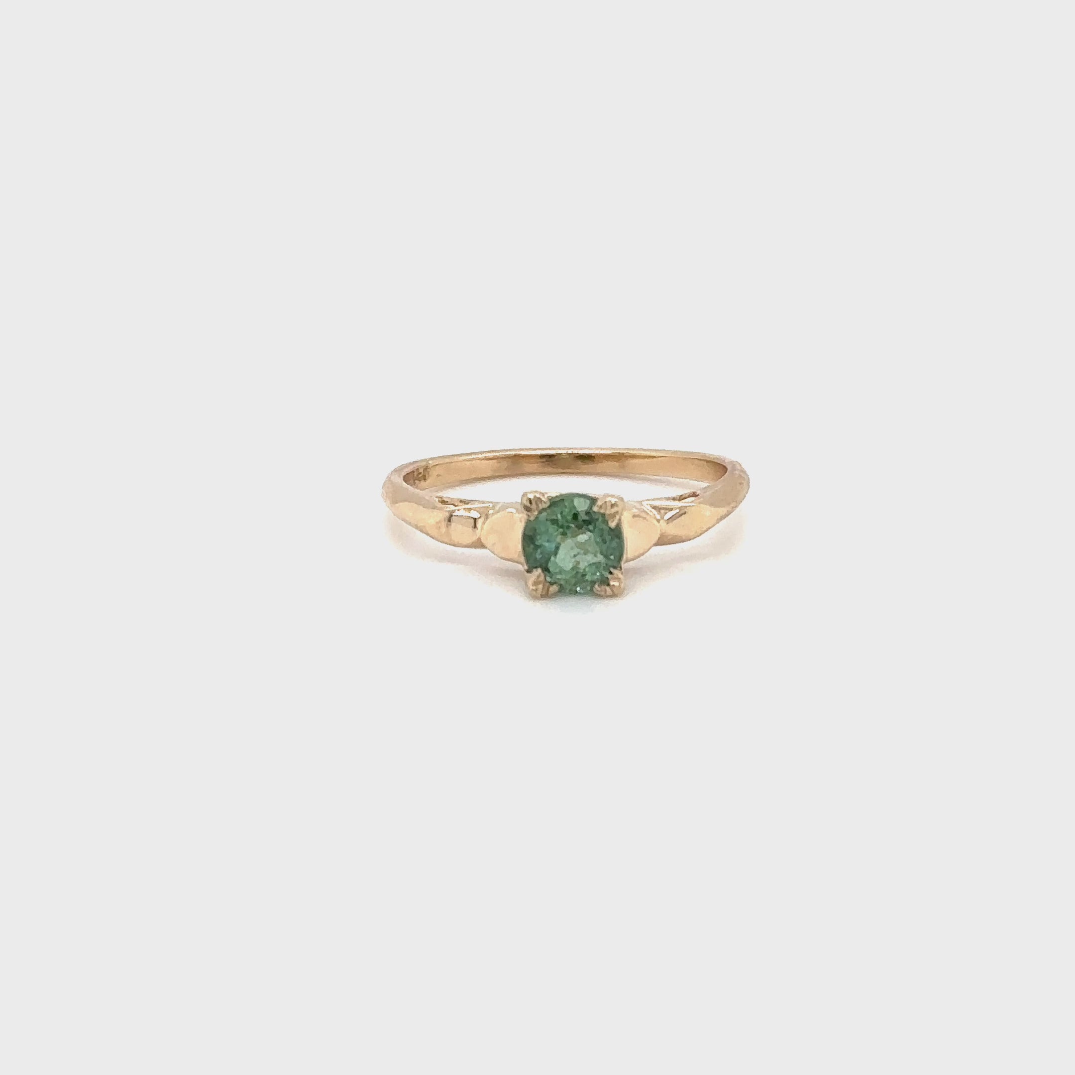 Natural Paraiba Tourmaline Ring 14K Yellow Gold .73ct Gemstone Ring Women's Ring Estate Jewelry Jewellery Vintage Fine Green Ring Solitaire