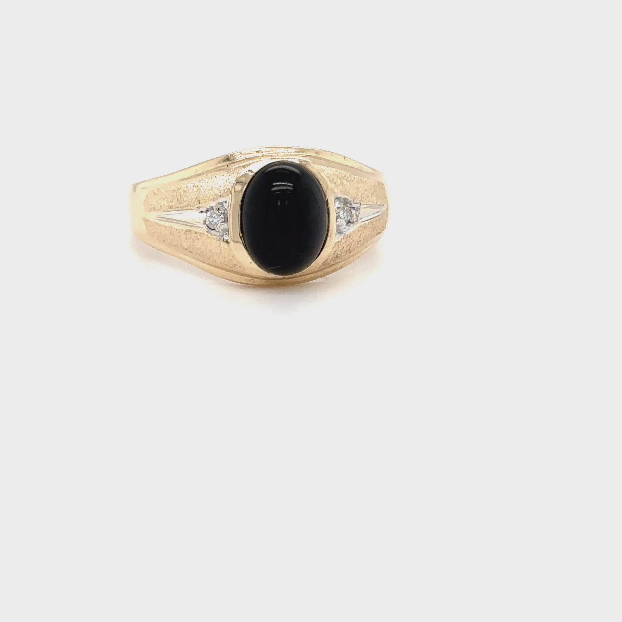 Natural Onyx & Diamond Ring 10K Solid Gold .02tcw Men's Ring Onyx Ring Statement Ring Cocktail Ring Vintage Ring Estate Ring Estate Jewelry