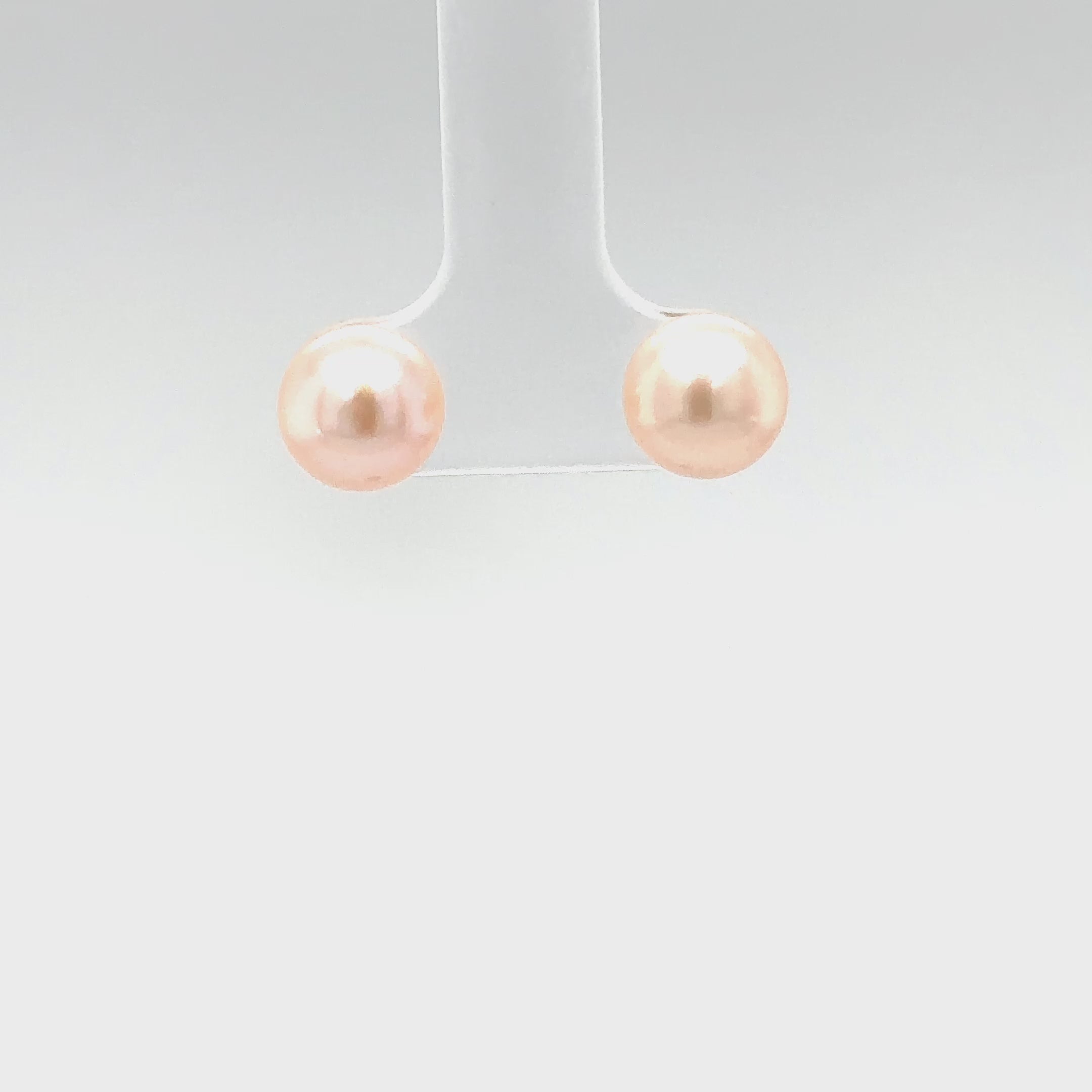 Natural Pink Pearl Earrings 14K Solid Gold Earrings Solitaire Stud Earrings Statement Vintage Estate Jewelry October Birthstone Earrings