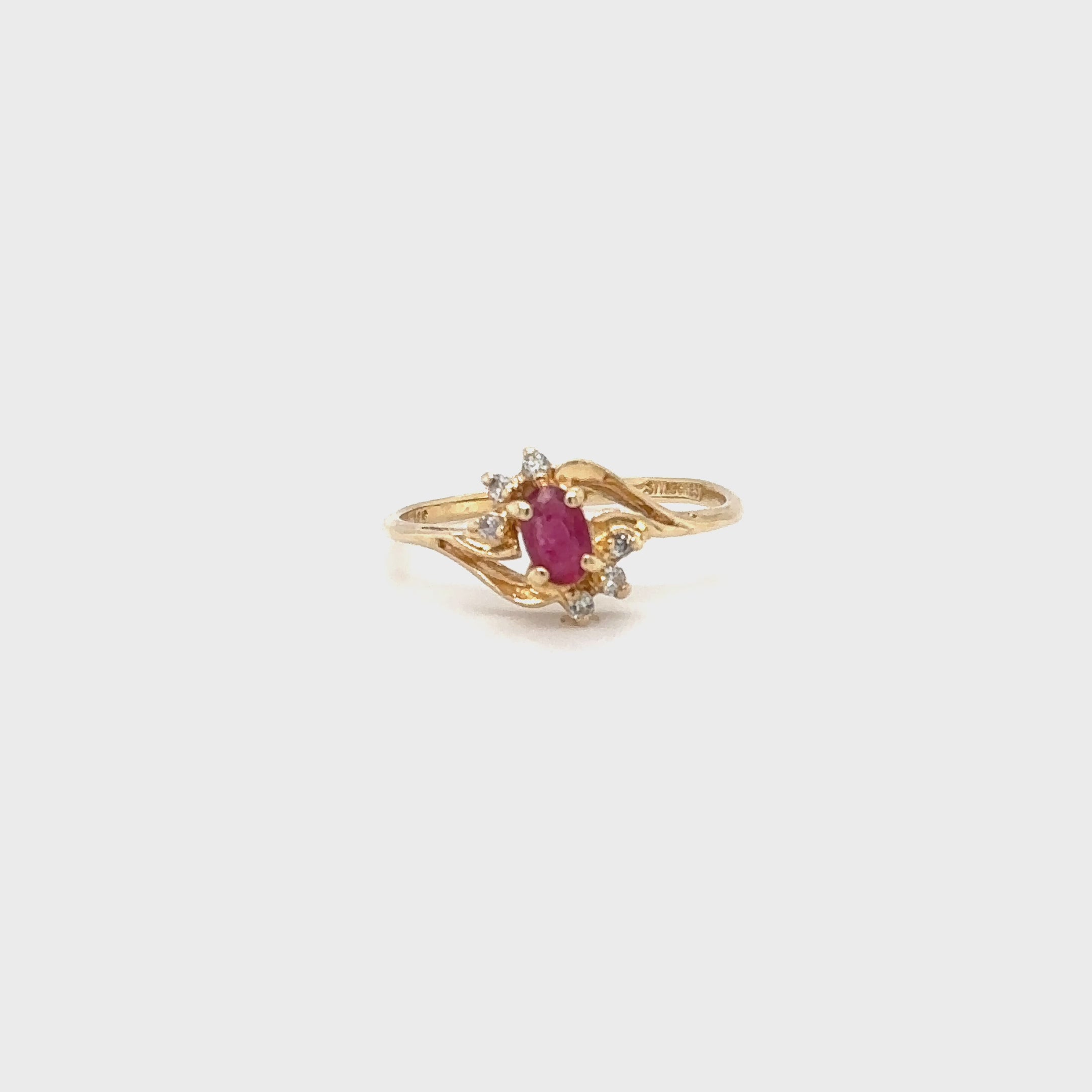 Natural Ruby & Diamond Ring 14K Solid Gold .29tcw Engagement Ring Ruby Gemstone Red Birthstone Jewellery Jewelry Fine Promise Bridal Vintage
