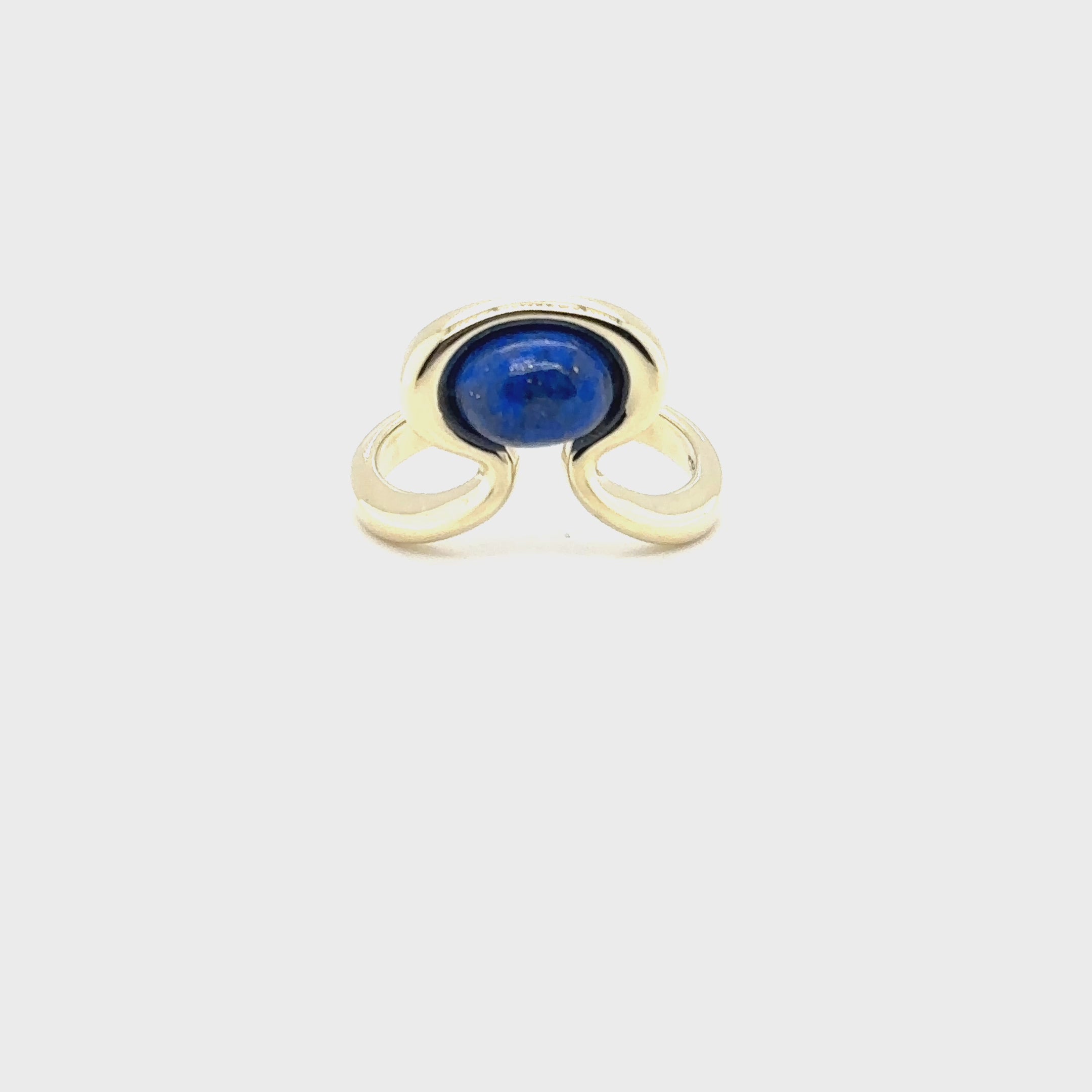 Natural Lapis Lazuli Ring Solid 14K Gold Blue Ring Statement Estate Ring Birthstone Gemstone Vintage Jewellery Womens Ladies Cocktail Ring