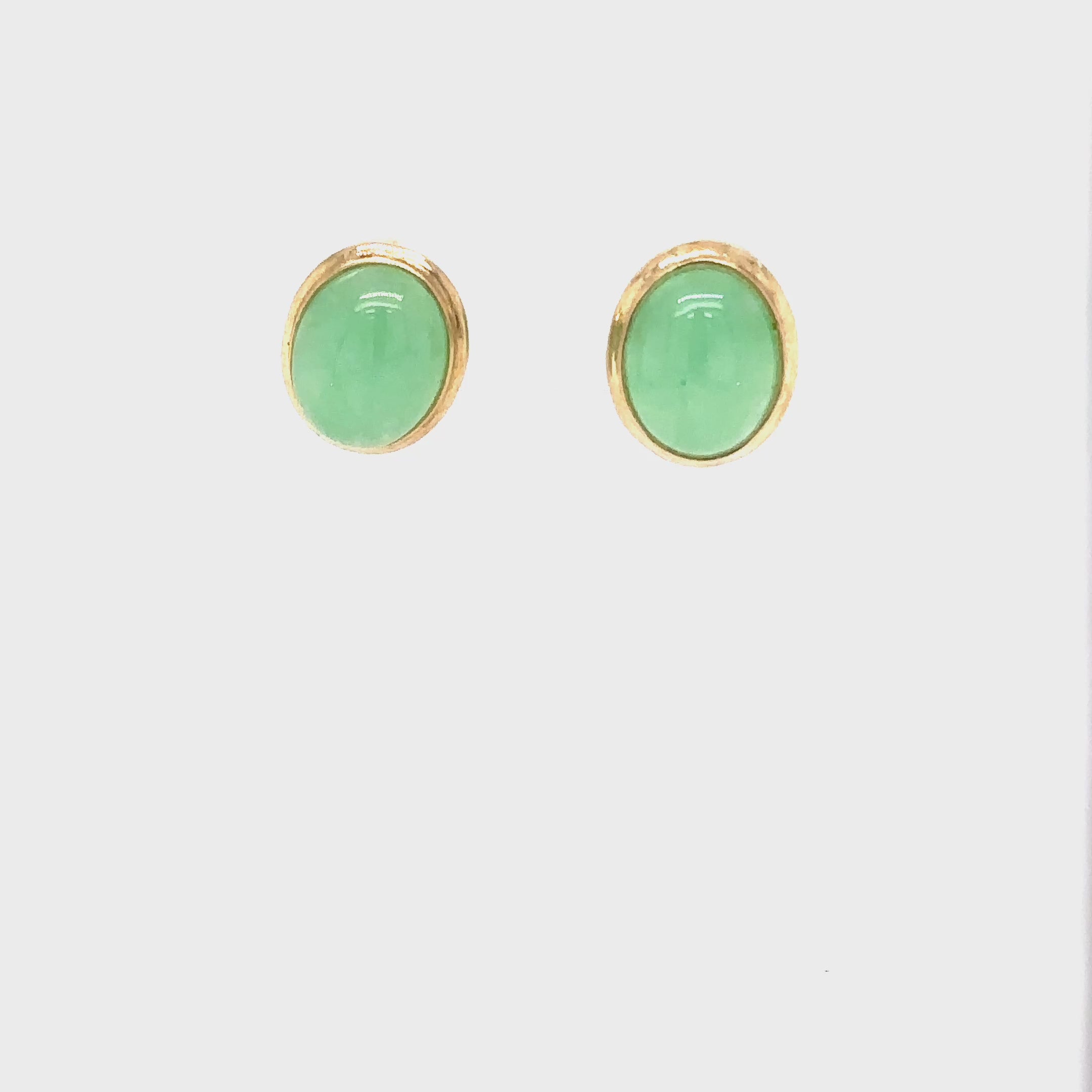 Natural Jade Earrings 14K Solid Gold Earrings Stud Earrings Fine Green Gemstone Statement Earrings Cocktail Earrings Birthstone Jadeite