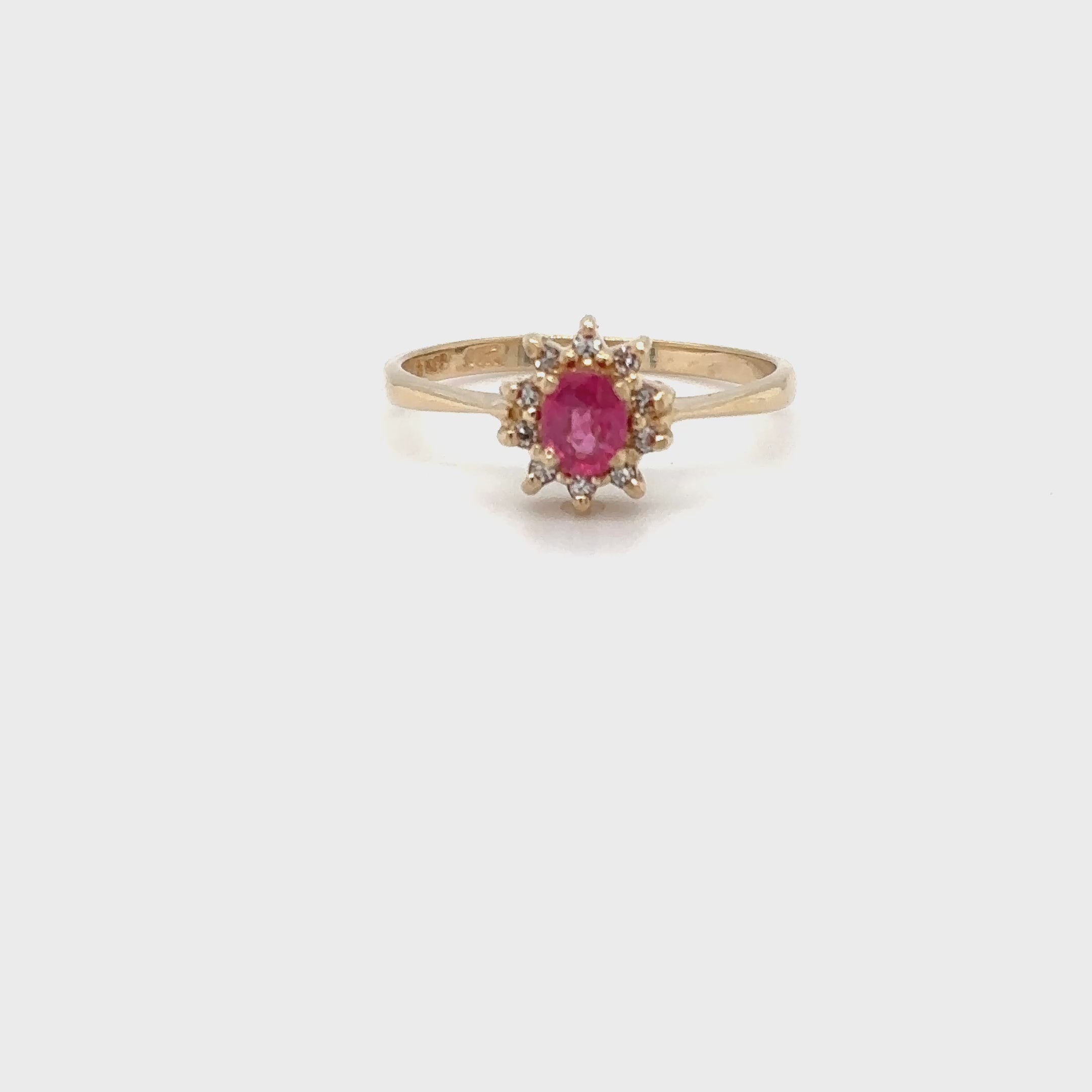 Natural Ruby & Diamond Ring 14K Solid Gold .45tcw Gemstone Ring Birthstone Ring Red Ring Vintage Ring Estate Jewelry Fine Jewellery
