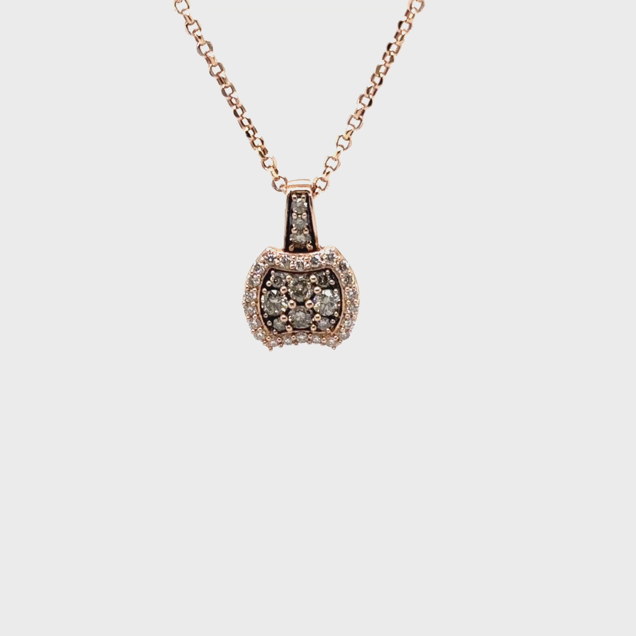 LeVian Natural Fancy Diamond Necklace 14K Rose Gold .52tcw Designer Pendant Estate Jewelry Gemstone Necklace Bridal Jewelry