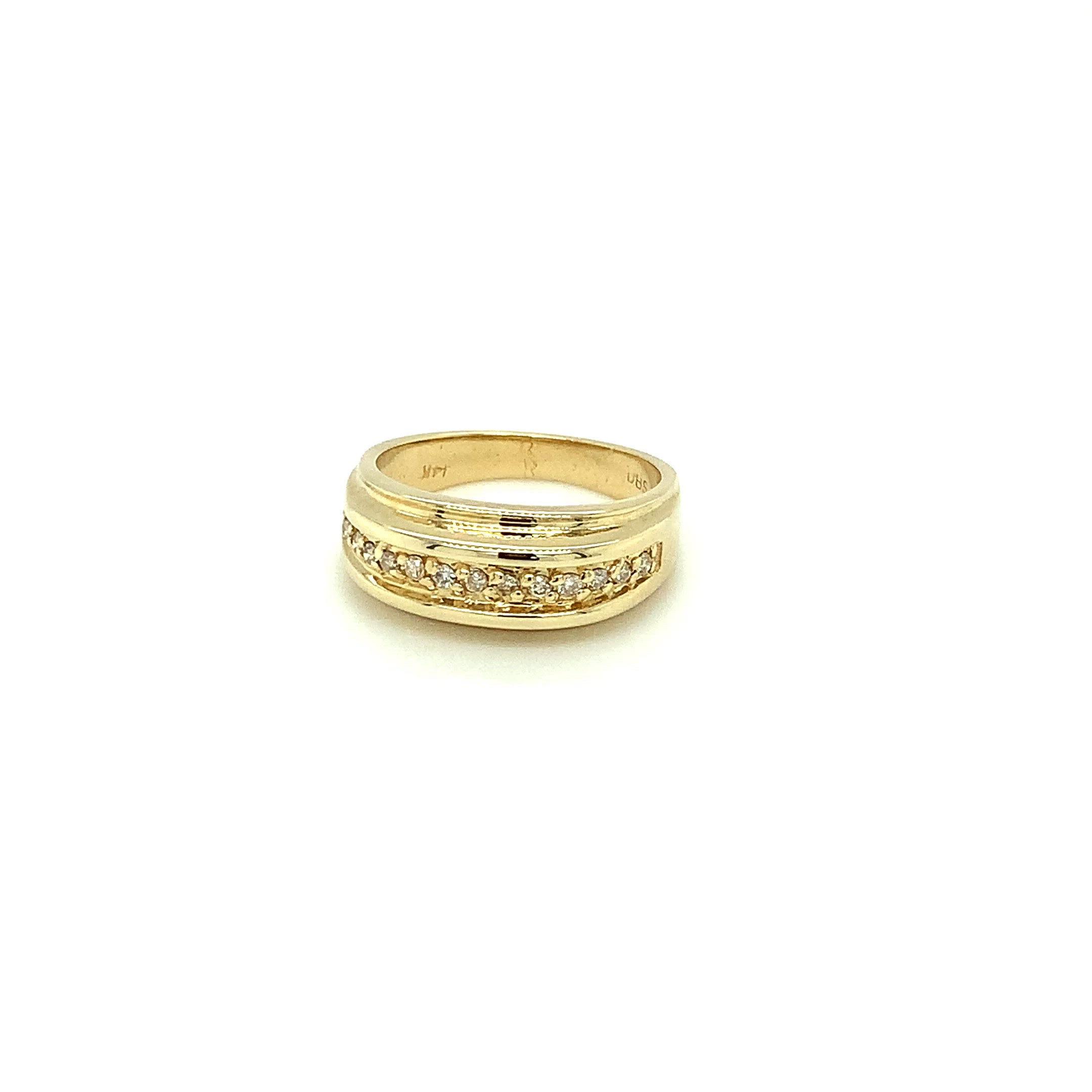 Natural Diamond Ring 14K Solid Gold .20tcw Band Ring Statement Ring Stackable Ring Ladies Ring Women's Ring Vintage Ring Estate Jewellery