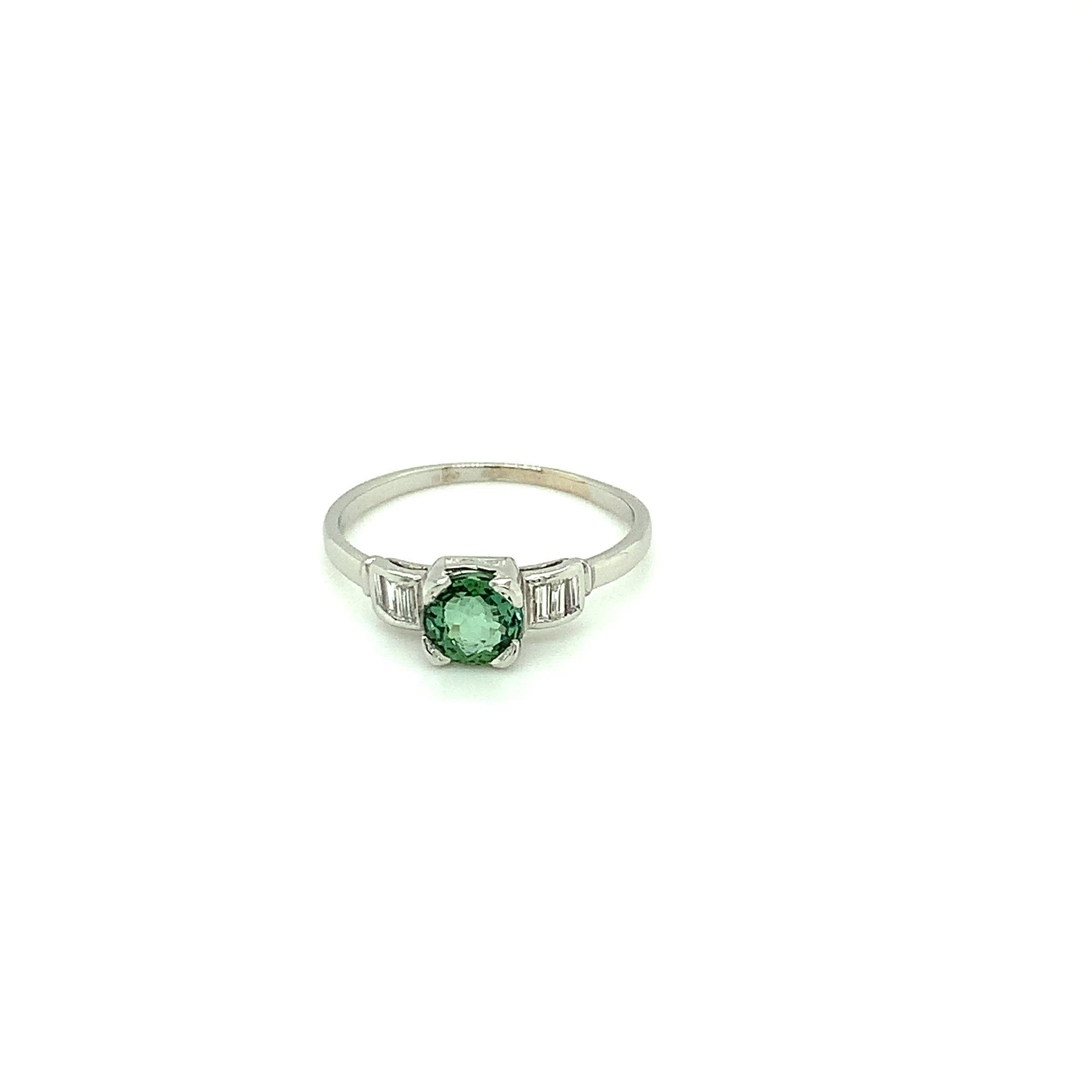 Natural Paraiba Tourmaline & Diamond Ring Platinum 1.36tcw Fine Gemstone Women's Ring Estate Birthstone Ring Engagement Ring Promise Ring