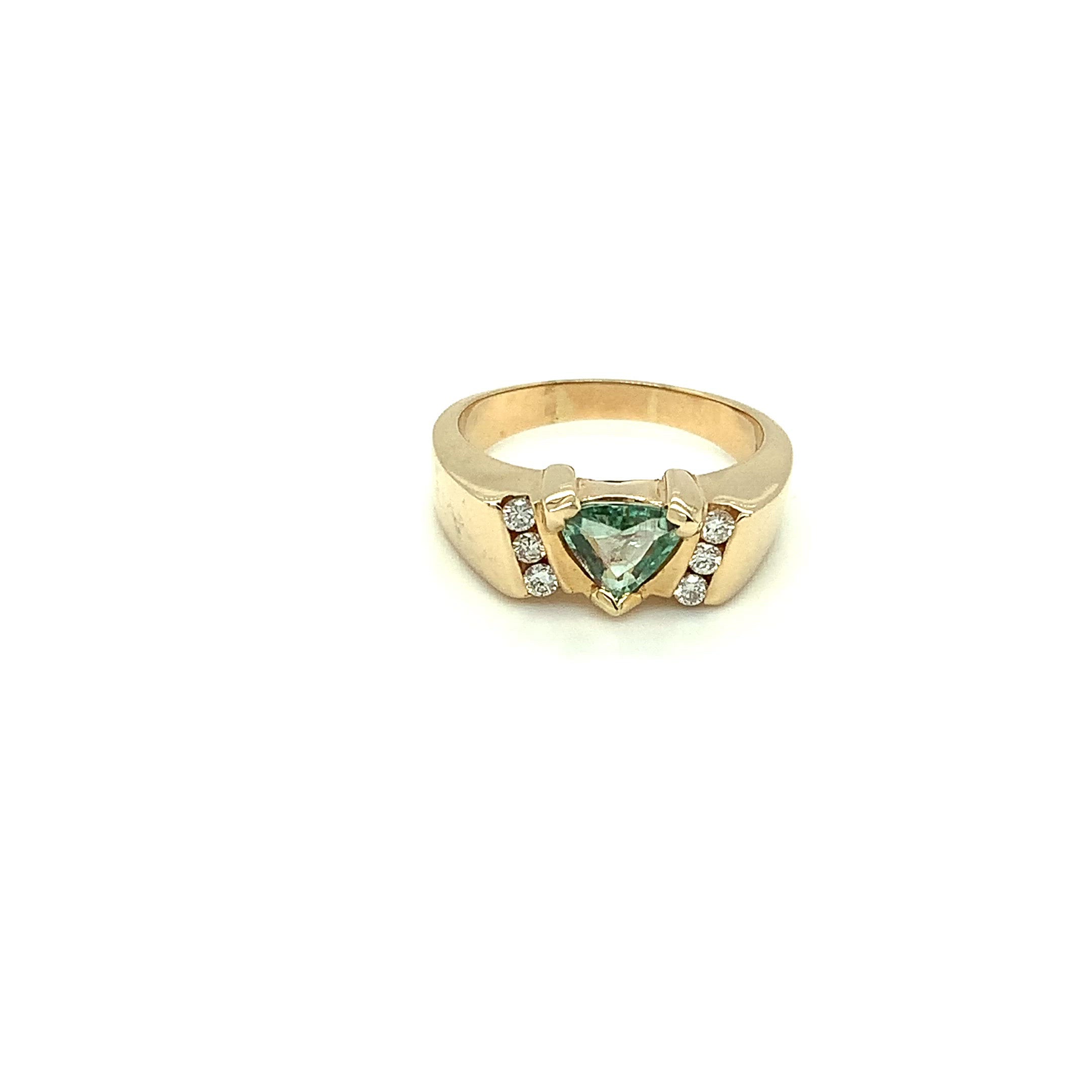 Natural Paraiba Tourmaline & Diamond Ring 14K Solid Gold 1.11tcw Men's Ring Gemstone Ring Statement Ring Birthstone Ring Fine Jewelry