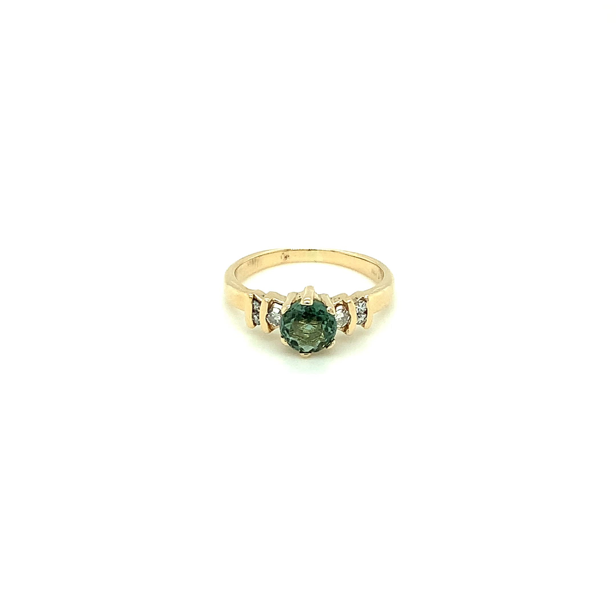 Natural Paraiba Tourmaline & Diamond Ring 14K Solid Gold .87tcw Statement Women's Ring Gemstone Ring Estate Ring Fine Jewellery Ladies Ring
