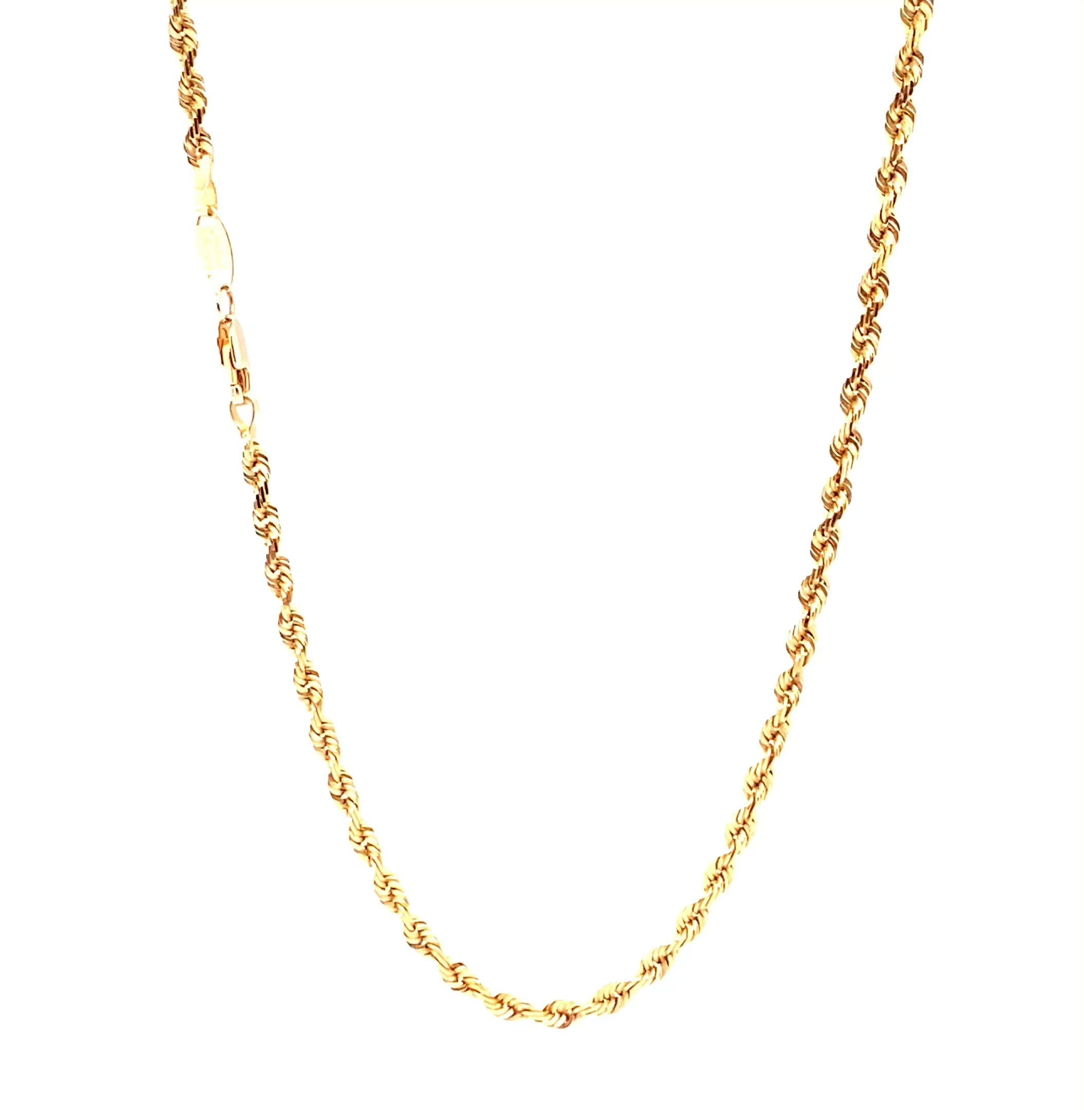 14K Solid Gold Diamond Cut Twist Rope Chain Necklace 18" 9.4 Grams 2.25mm Gold Chain Estate Necklace Vintage Necklace Fine Jewellery Jewelry