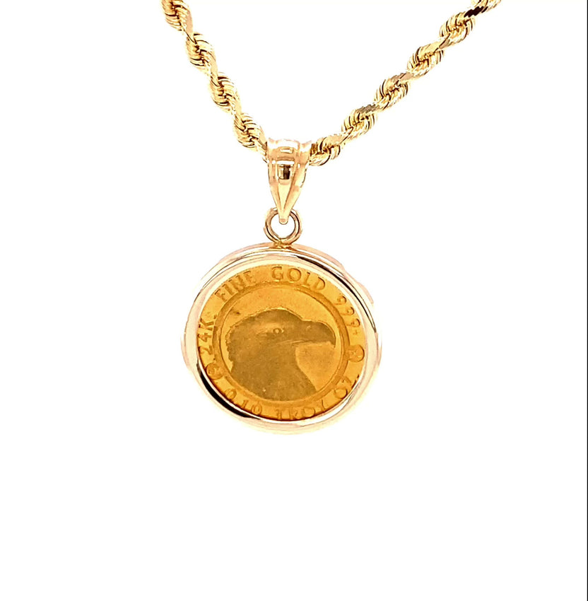 21K 875 Yellow Fine Real Gold Coin Gold Necklace 16.5” Long 15.4g 4mm | eBay