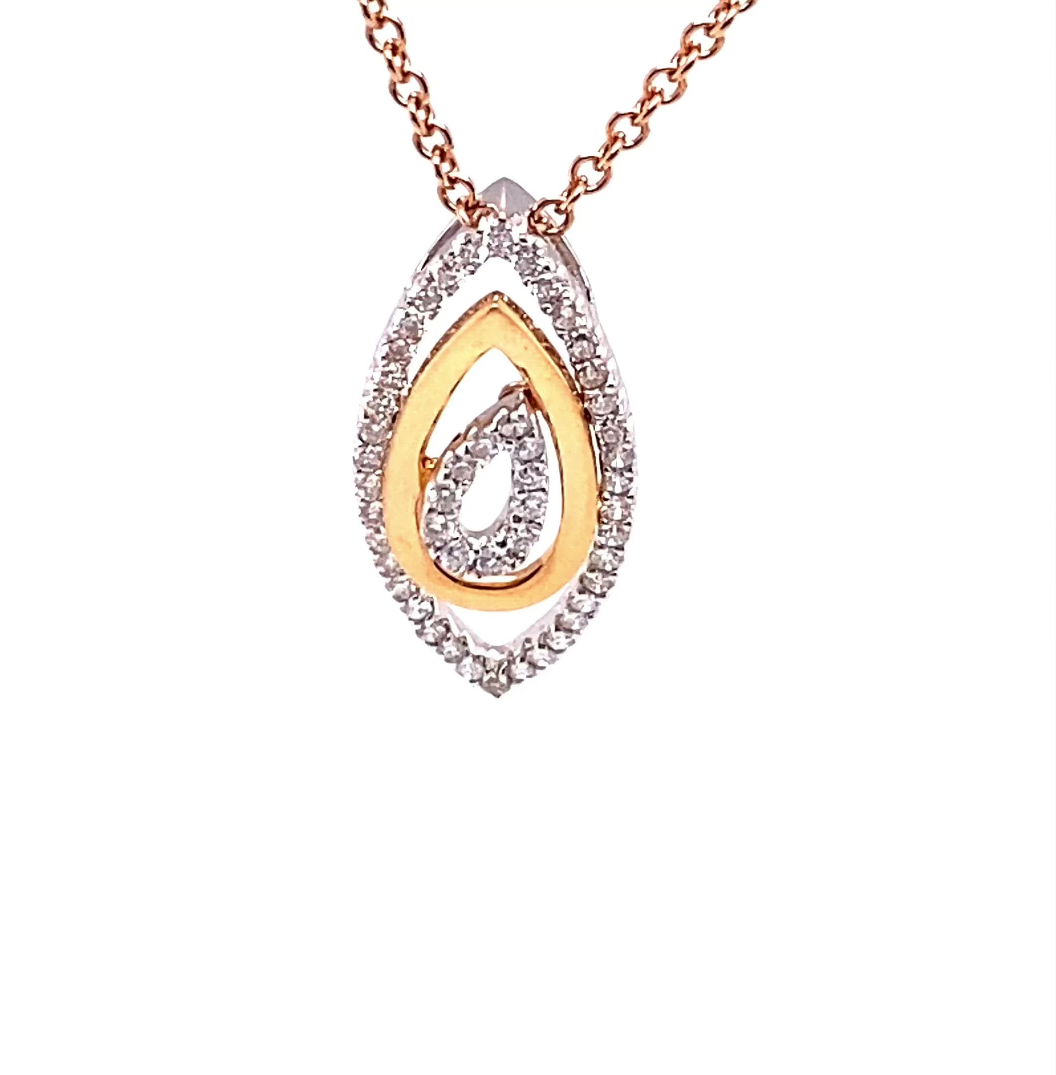 Natural Diamond Necklace 18K Solid Rose Gold .74tcw Gemstone Pendant Necklace Fine Jewelry Estate Jewelry Statement Necklace Diamond Pendnat