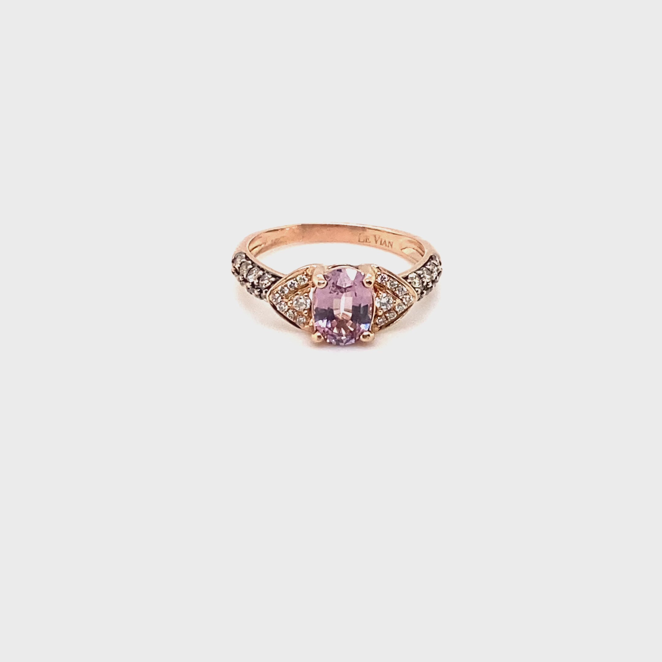 LeVian GIA Certified Natural Spinel & Diamond Ring 14K Rose Gold 1.32tcw Designer Gemstone Birthstone Pink Engagement Bridal Fine Jewellery