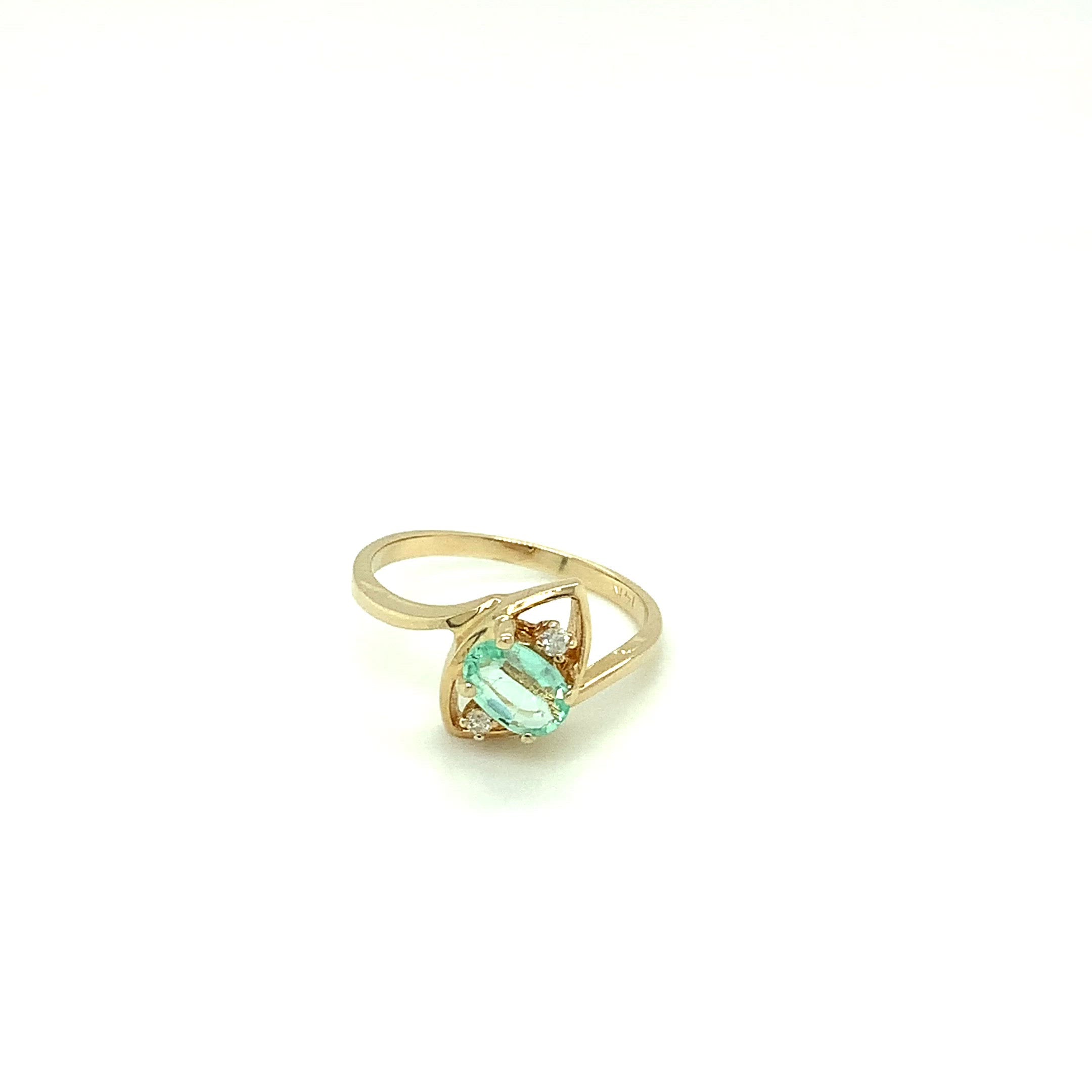 Natural Paraiba Tourmaline & Diamond Ring 14K Solid Gold .53tcw Fine Gemstone Women's Ring Estate Jewelry Birthstone Jewellery Vintage Ring