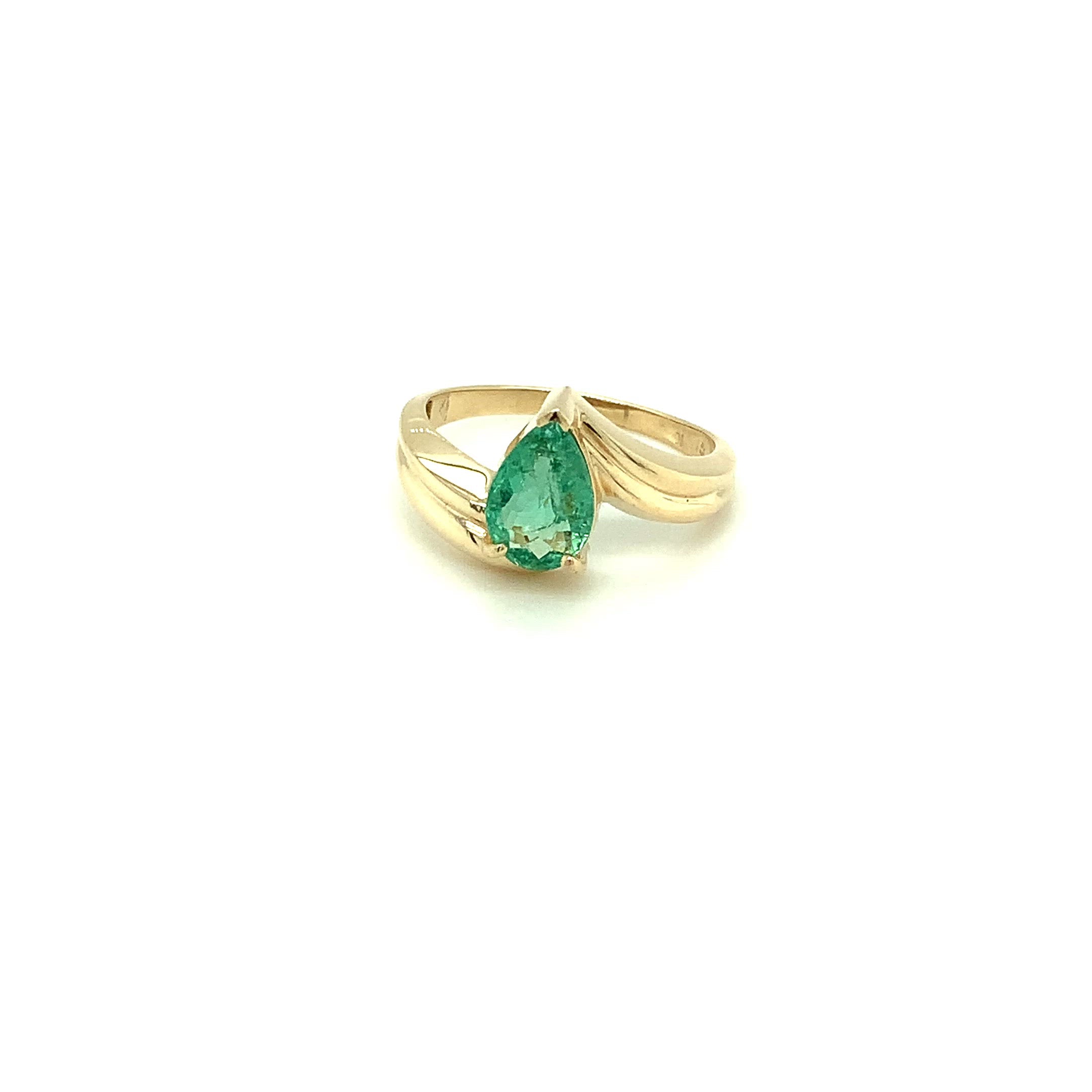 Natural Paraiba Tourmaline Ring 10K Solid Gold 1.32ct Solitaire Ring Pear Ring Gemstone Ring Women's Ring Ladies Ring Statement Ring Jewelry