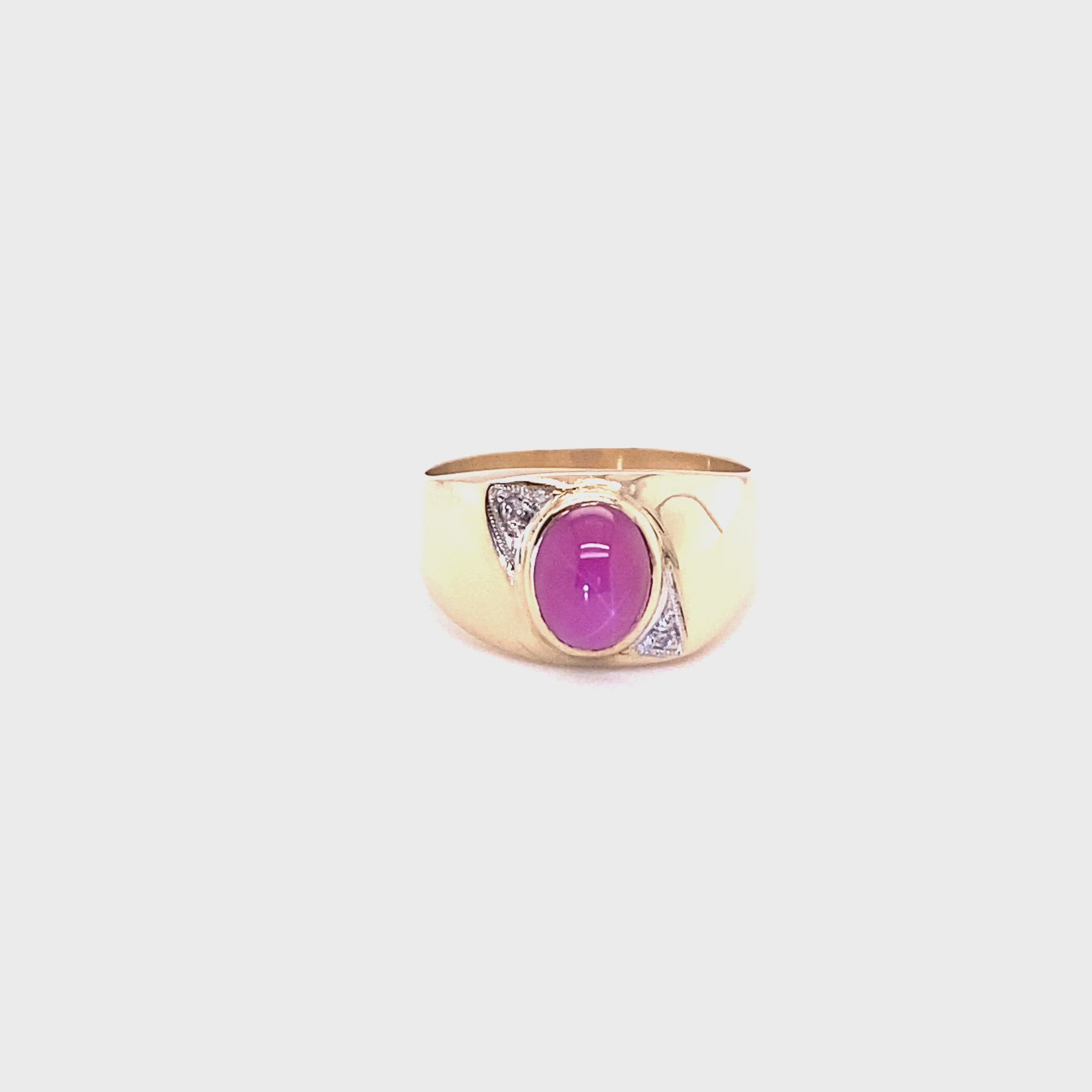 Linde Star Sapphire & Diamond Ring 14K Solid Gold 2.53tcw Gemstone Ring Statement Ring Cocktail Ring Birthstone Ring Vintage Ring Estate