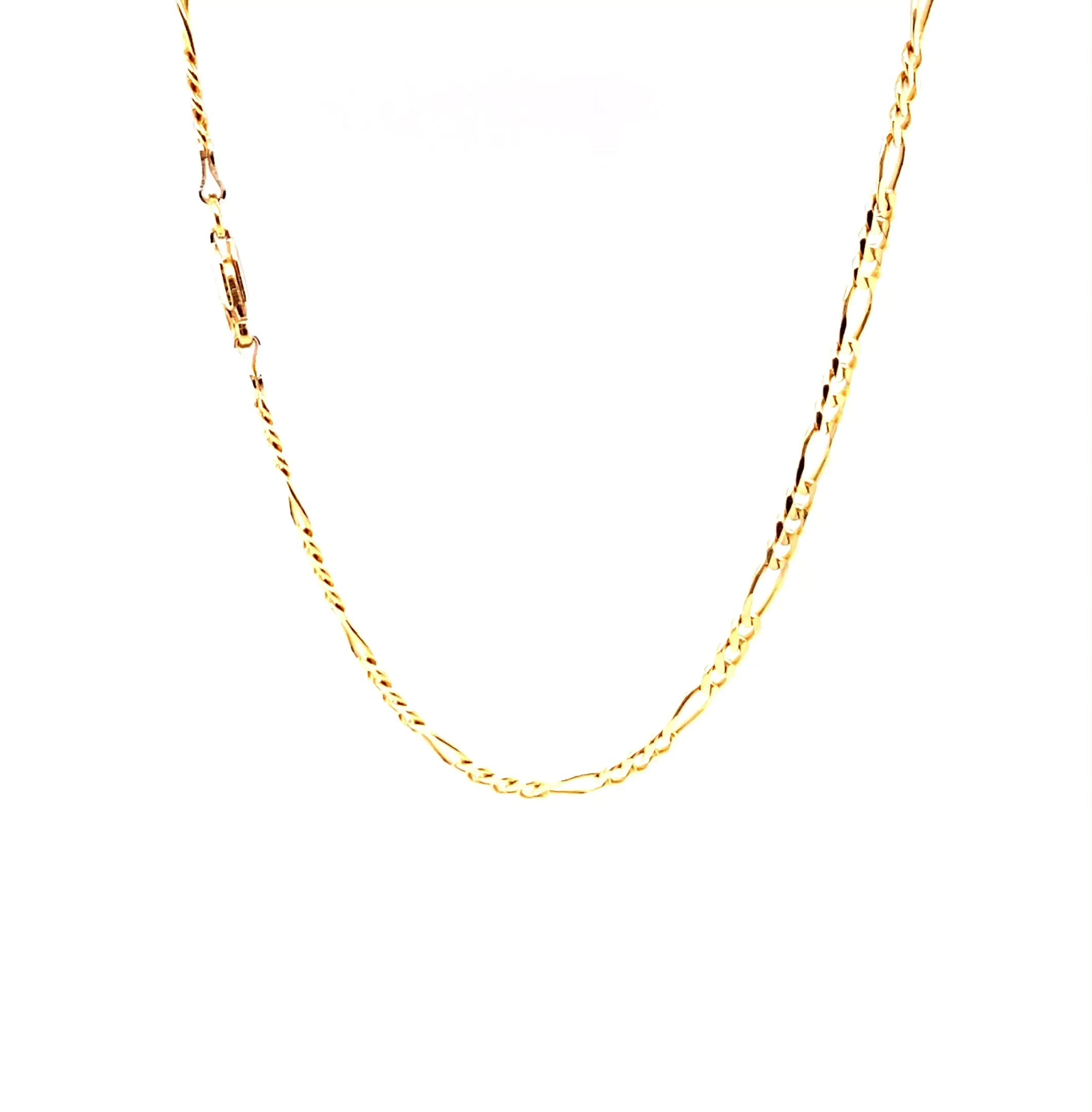 RESERVED for JD layaway pymt 5 of 6 14K Solid Gold Figaro Chain Necklace 16" 3mm Fine Jewelry Gold Chain Vintage Necklace Estate Necklace Estate Necklace Fine Chain Necklace