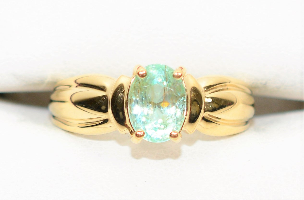 Natural Paraiba Tourmaline Ring 14K Solid Gold 1.10ct Solitaire Ring Gemstone Ring Women’s Ring Ladies Ring Statement Ring Jewellery Jewelry