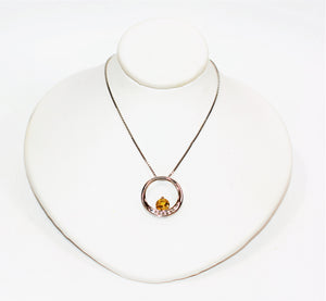 Natural Sphene Titanite & Diamond Necklace 14K Solid White Gold .87tcw Pendant Necklace Gemstone Necklace Sphene Necklace Women's Necklace