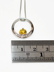 Natural Sphene Titanite & Diamond Necklace 14K Solid White Gold 1.06tcw Pendant Necklace Gemstone Necklace Sphene Necklace Women's Necklace