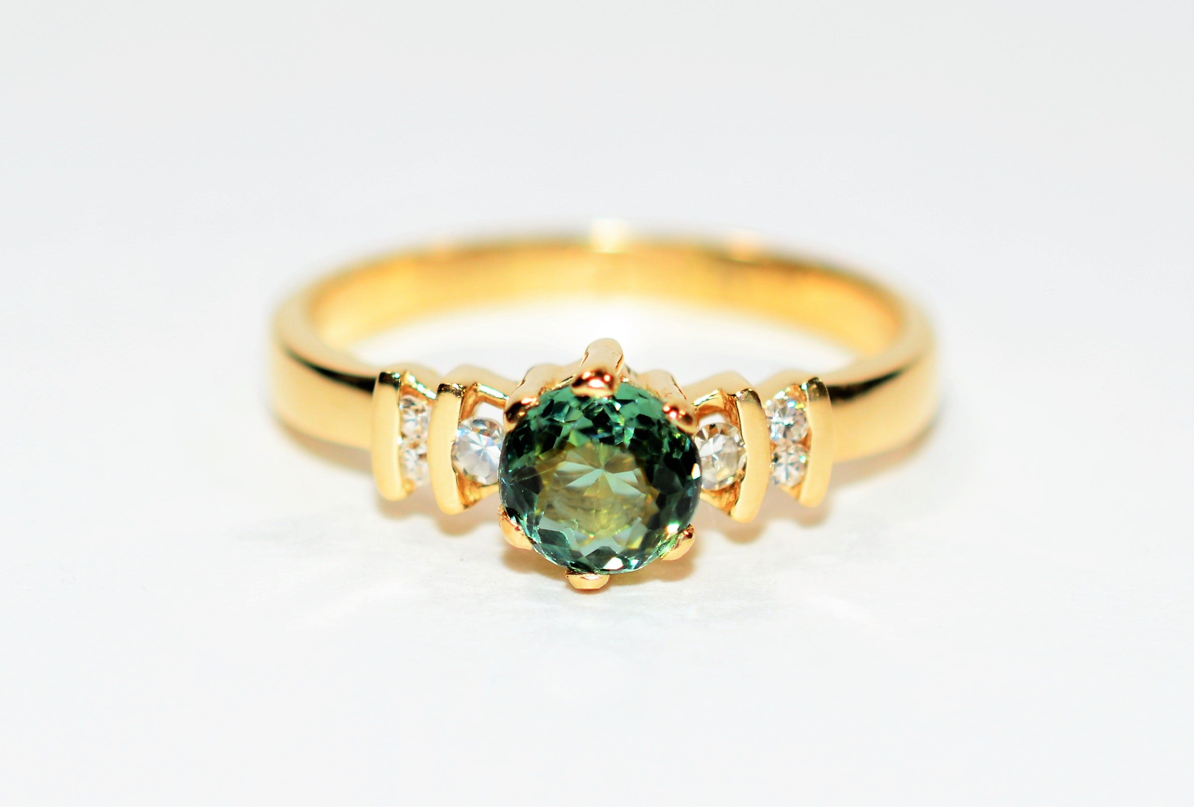 Natural Paraiba Tourmaline & Diamond Ring 14K Solid Gold .78tcw Statement Women's Ring Gemstone Ring Estate Ring Fine Jewellery Ladies Ring