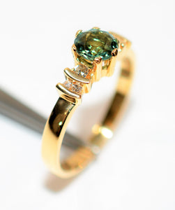 Natural Paraiba Tourmaline & Diamond Ring 14K Solid Gold .87tcw Statement Women's Ring Gemstone Ring Estate Ring Fine Jewellery Ladies Ring