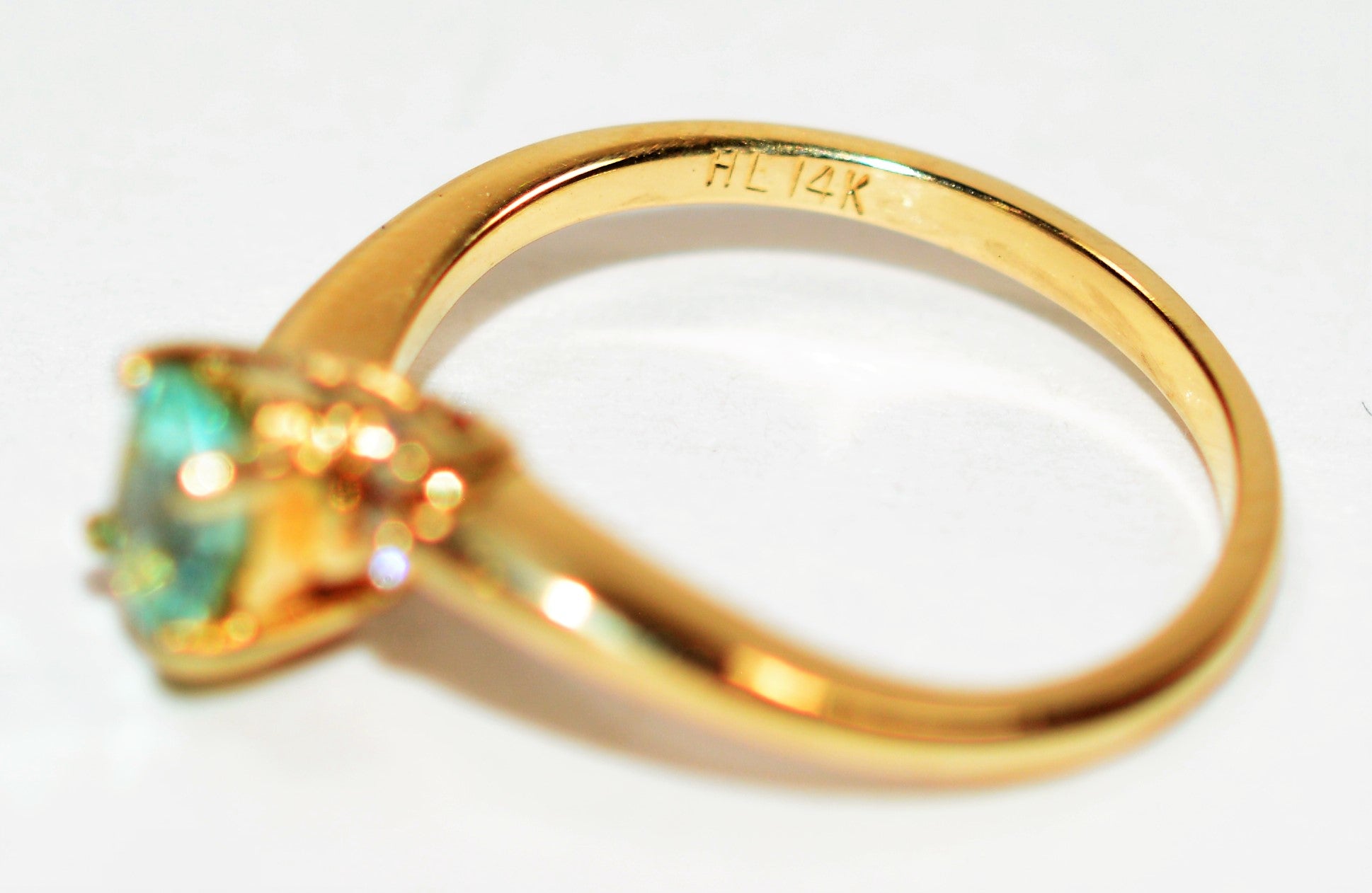 Natural Paraiba Tourmaline & Diamond Ring 14K Solid Gold .38tcw Women's Ring Statement Ring Birthstone Ring Ladies Ring Promise Ring Jewelry