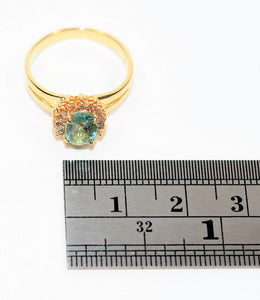 Natural Paraiba Tourmaline & Diamond Ring 14K Solid Gold 1.28tcw Rare Gemstone Women's Ring Fine Jewellery Birthstone Ring Jewelry