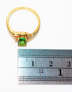 Natural Tsavorite Garnet & Diamond Ring 14K Solid Gold 1.03tcw Gemstone Ring Green Ring Garnet Ring January Birthstone Ring Estate Jewelry